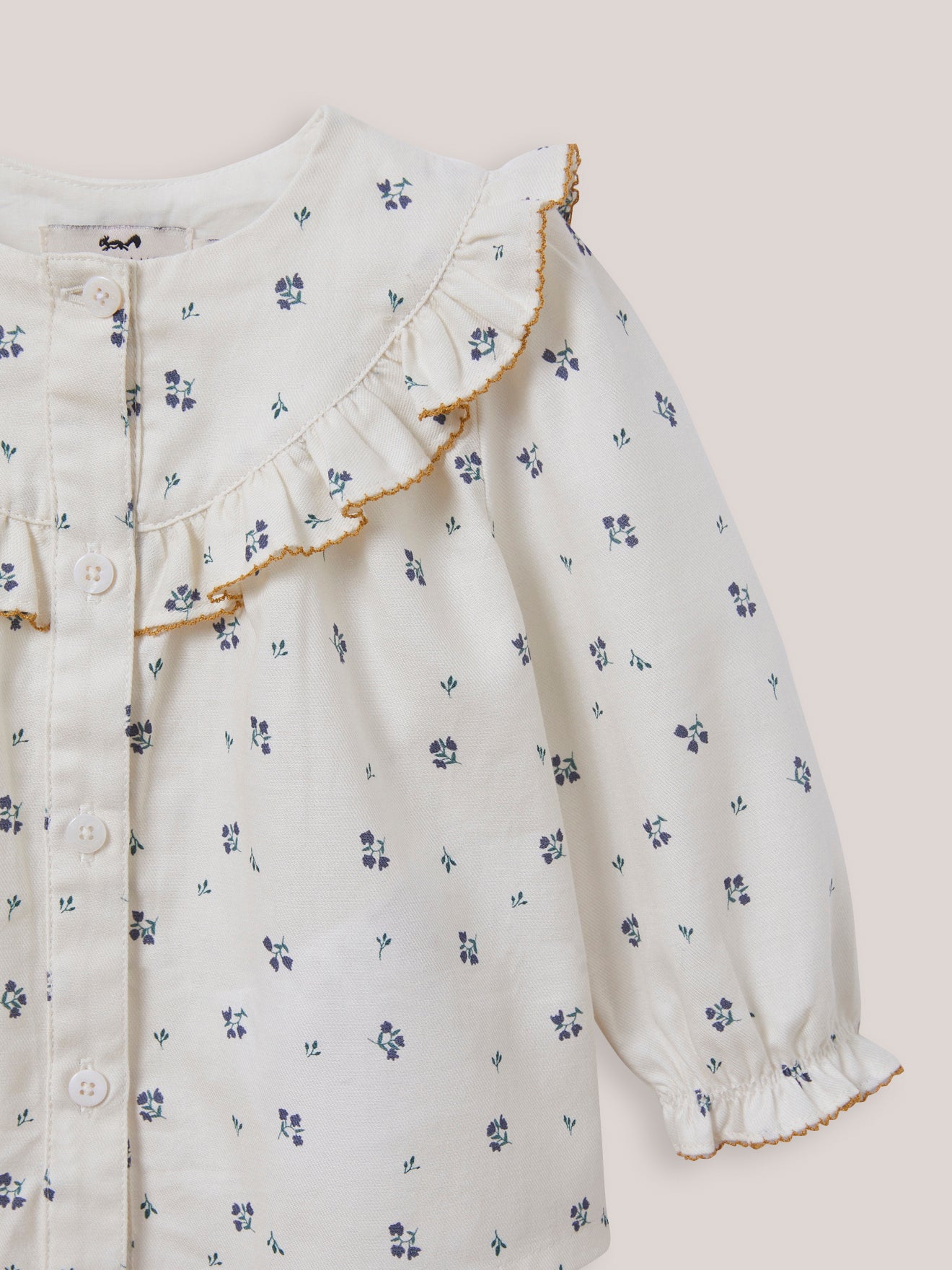 Babybloesje met strookjes en Cassy print