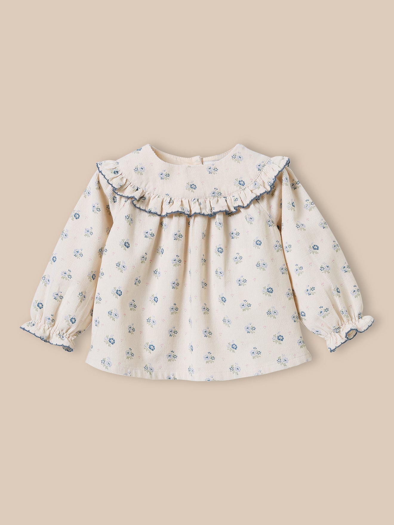 Babybloesje in bedrukt velours CLAUDY