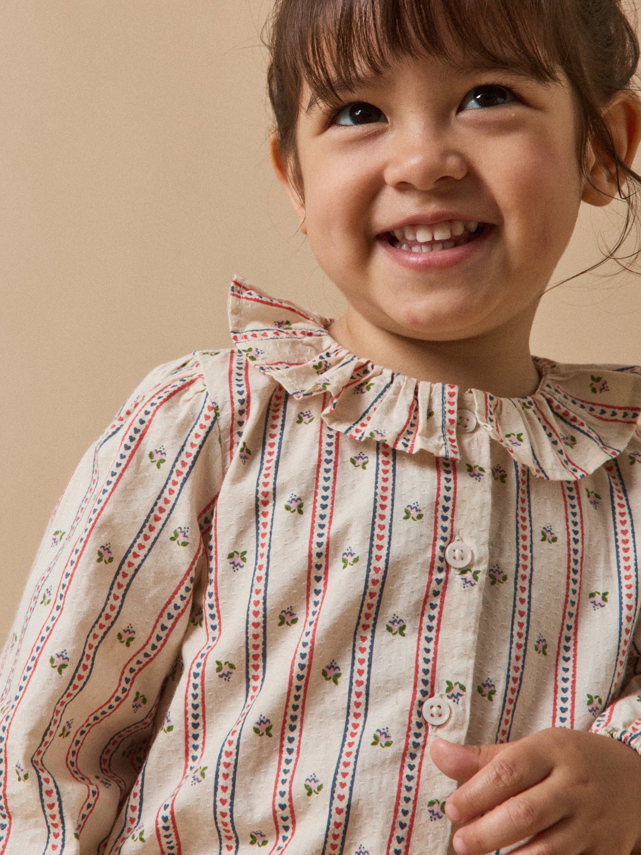 Bedrukt babybloesje Marine