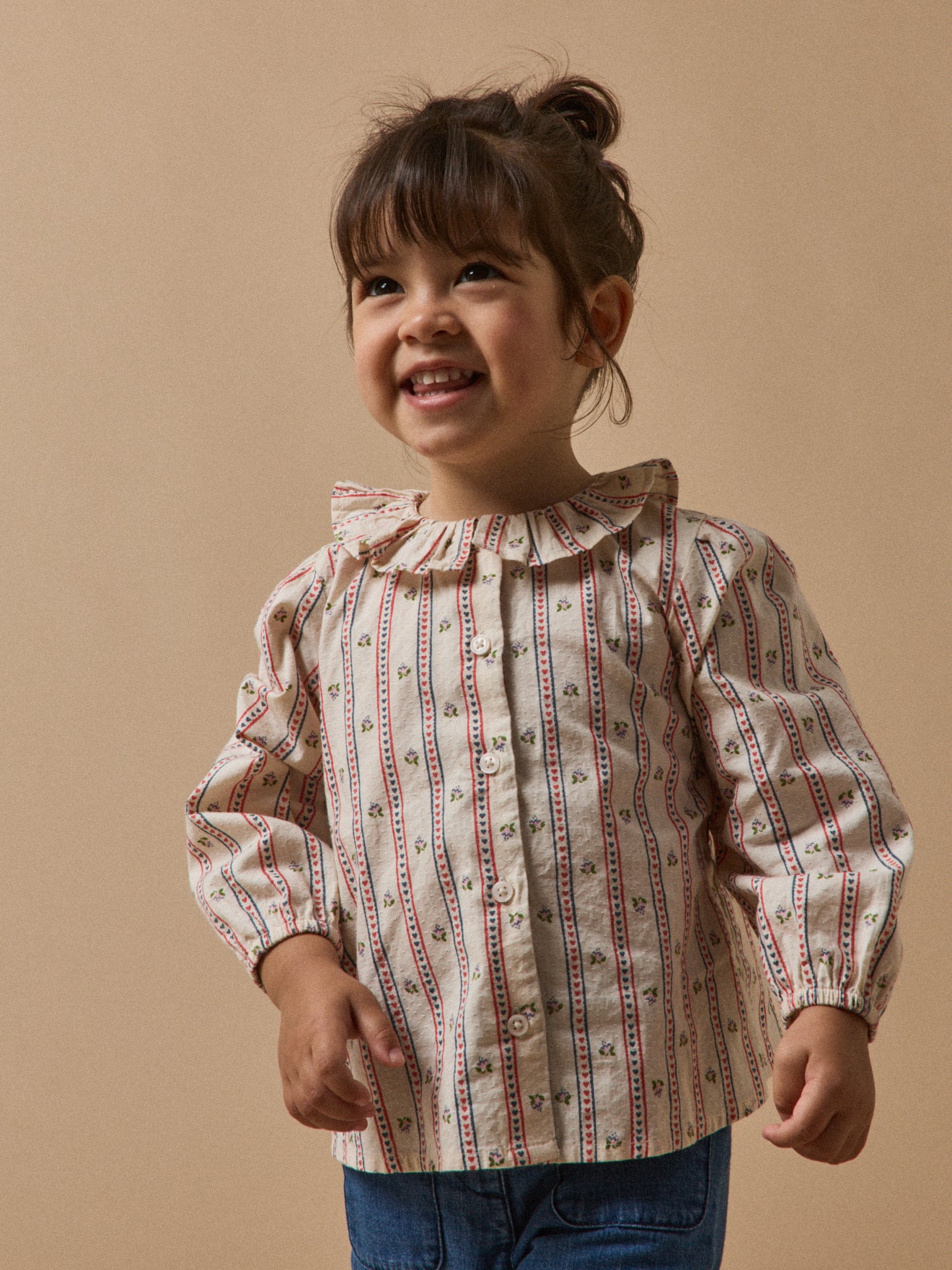 Bedrukt babybloesje Marine