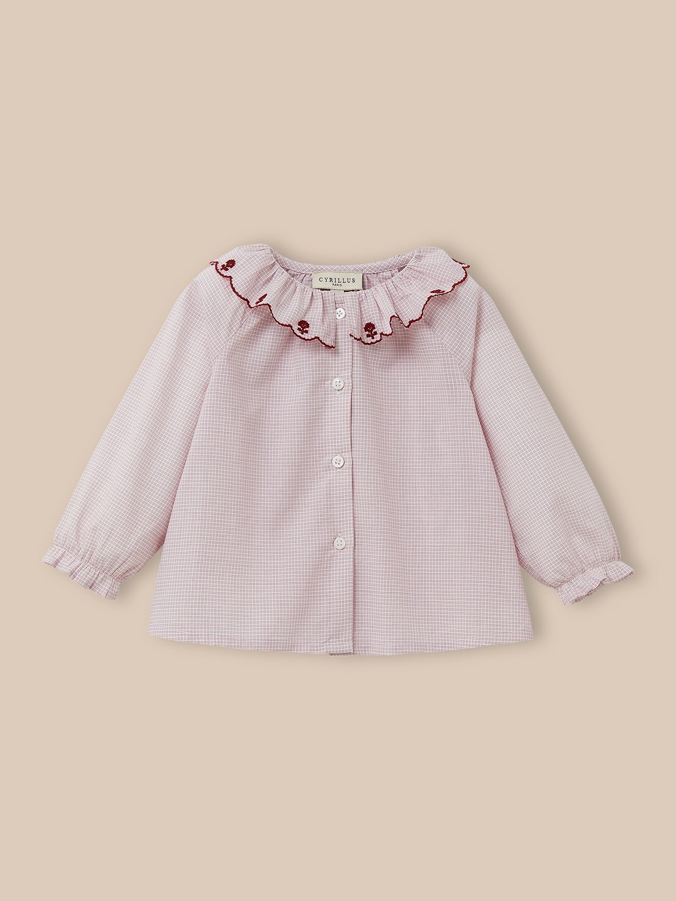 Babybloesje met vichymotief