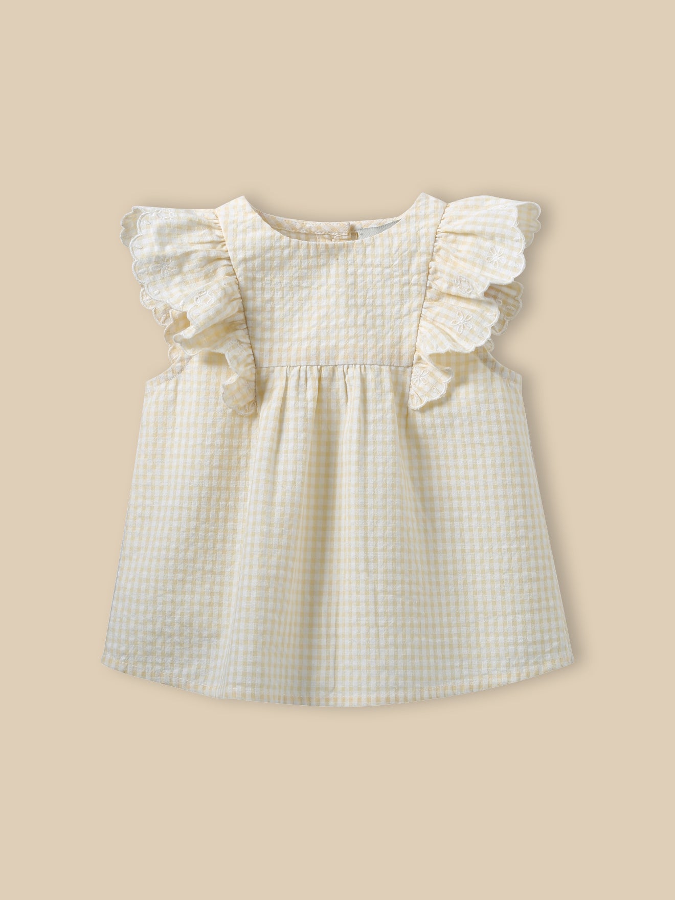 Babybloesje met ruitjesmotief