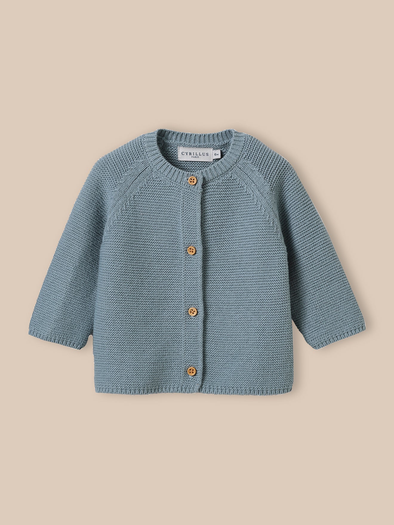 Babycardigan in biokatoen en wol