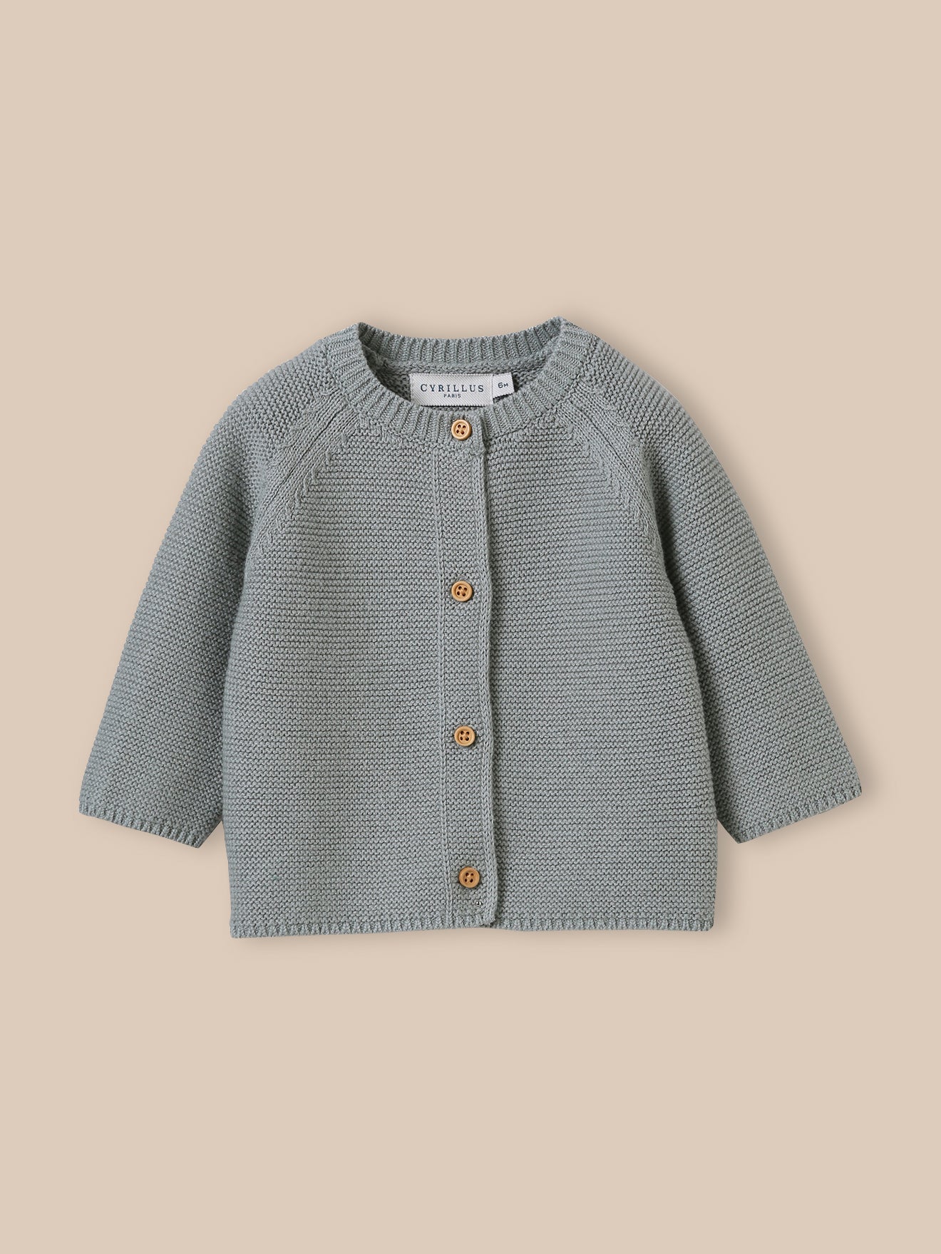 Babycardigan in biokatoen en wol