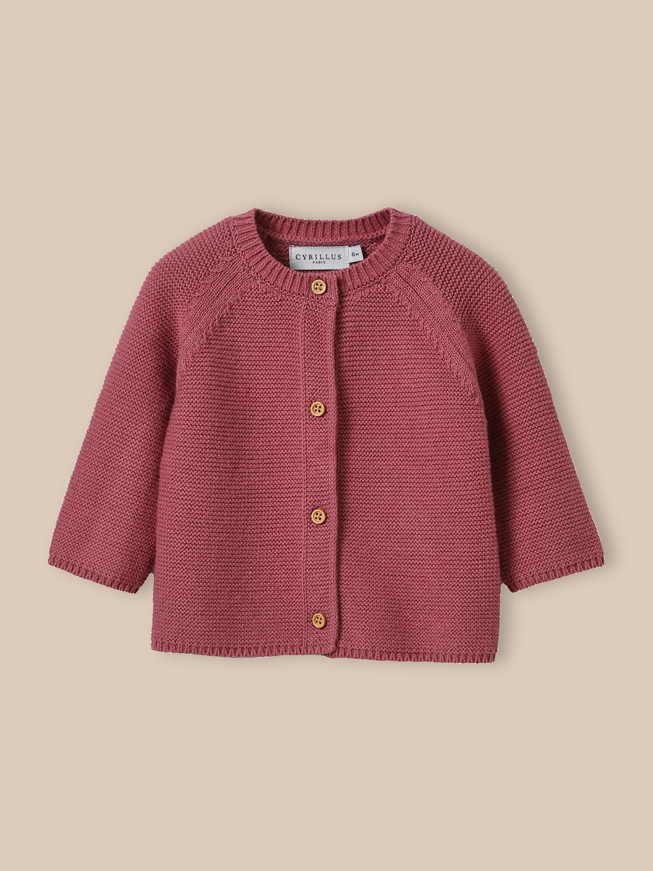 Babycardigan in biokatoen en wol