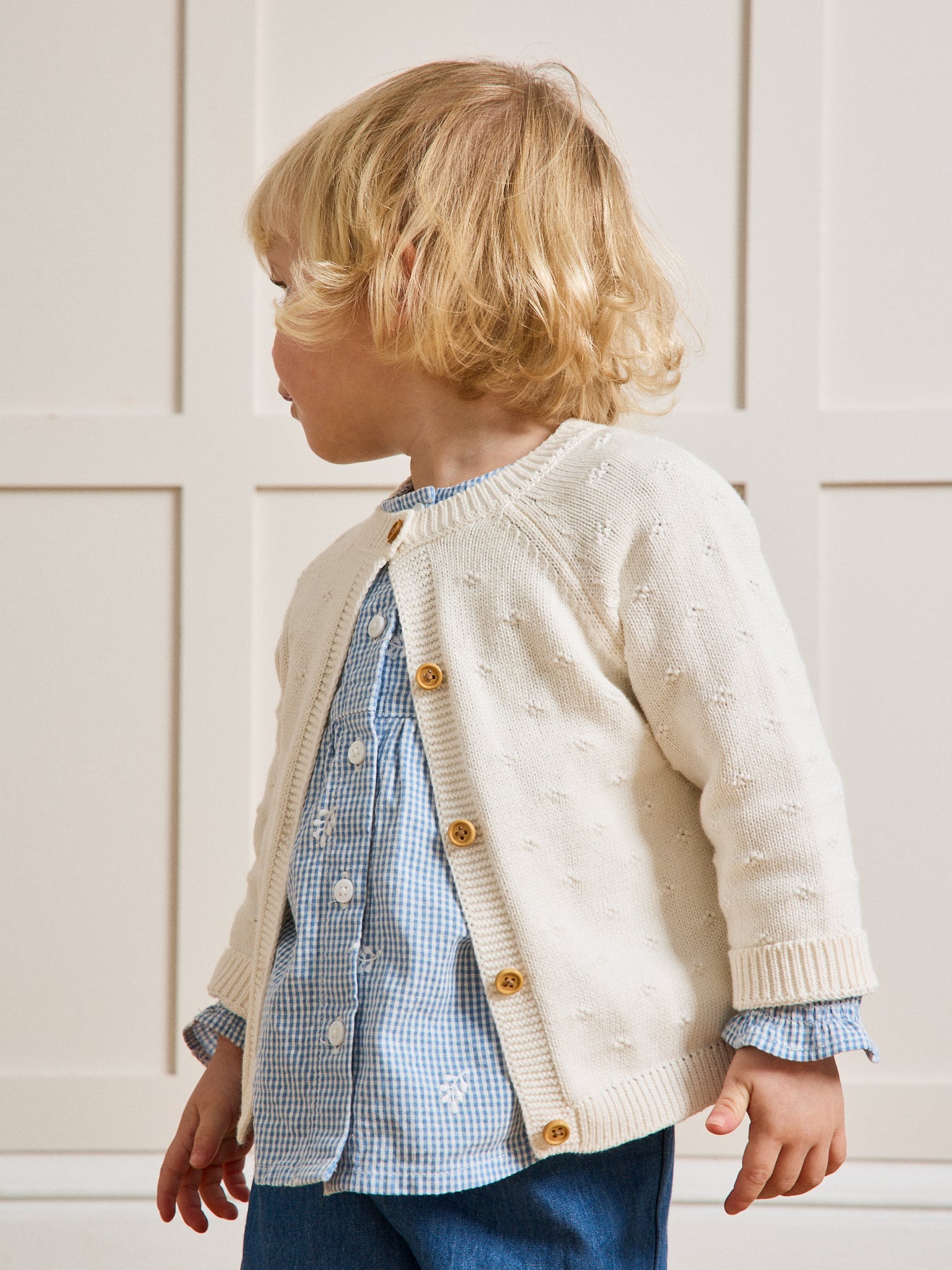 Babycardigan in ajourtricot - Biokatoen