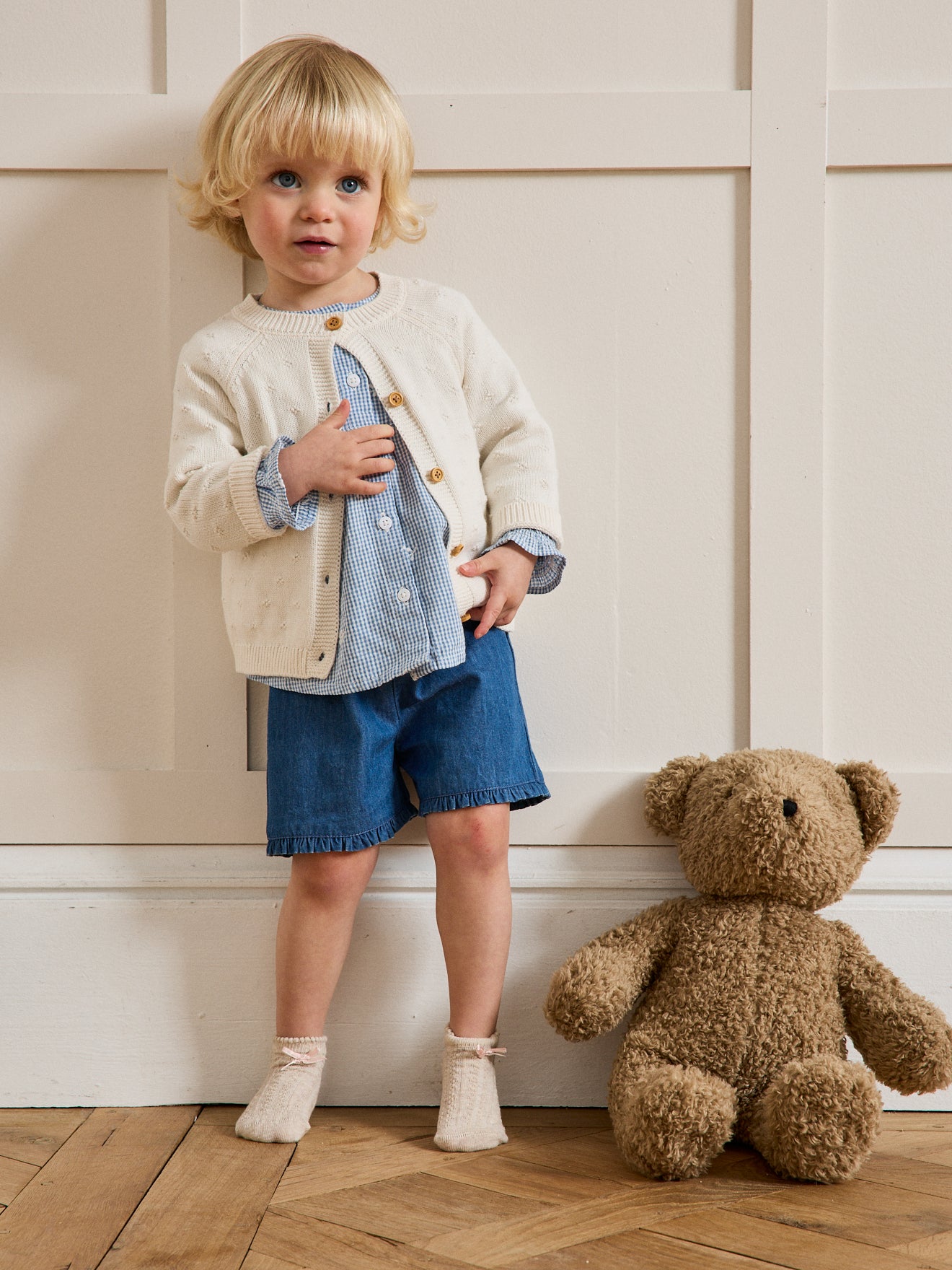 Babycardigan in ajourtricot - Biokatoen
