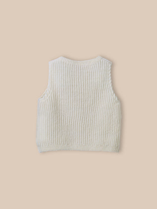 Mouwloos babyvest in wol en mohair
