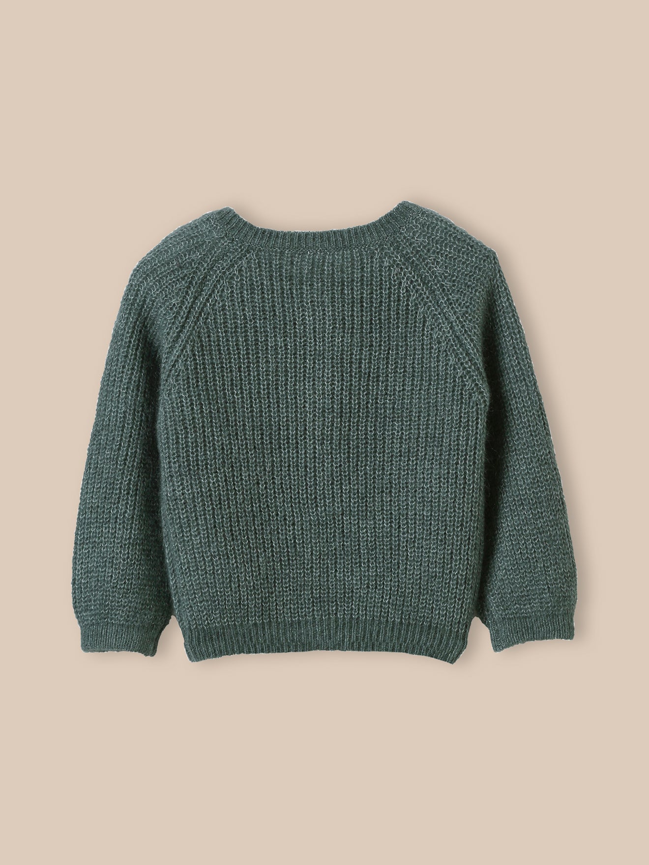 Babycardigan in pareltricot van mohair en wol