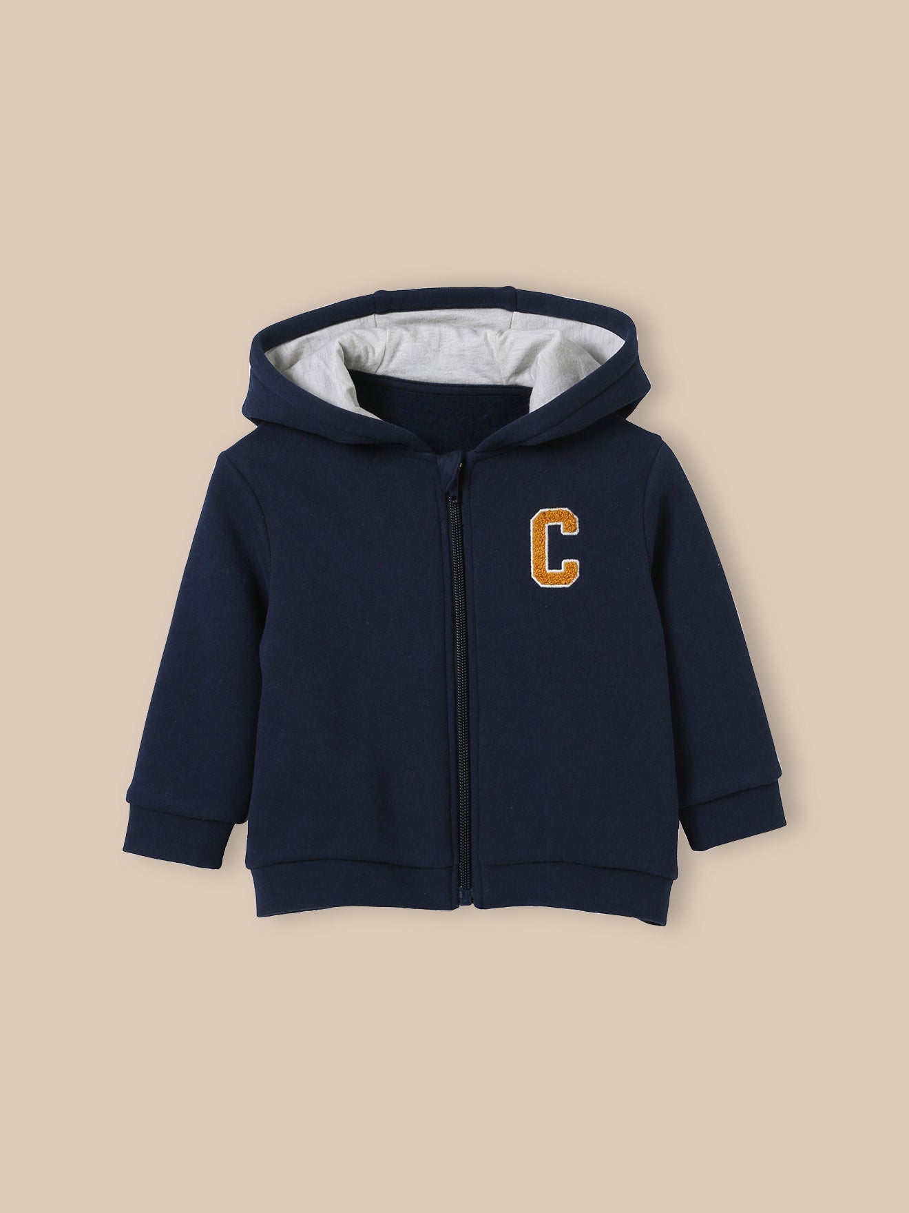 Babyhoodie met rits - Biokatoen