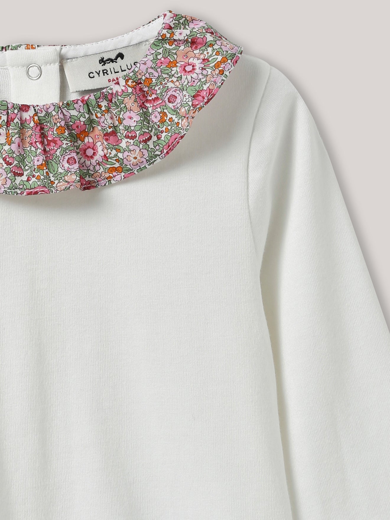 T-shirt col en tissu Liberty Bébé - Coton biologique