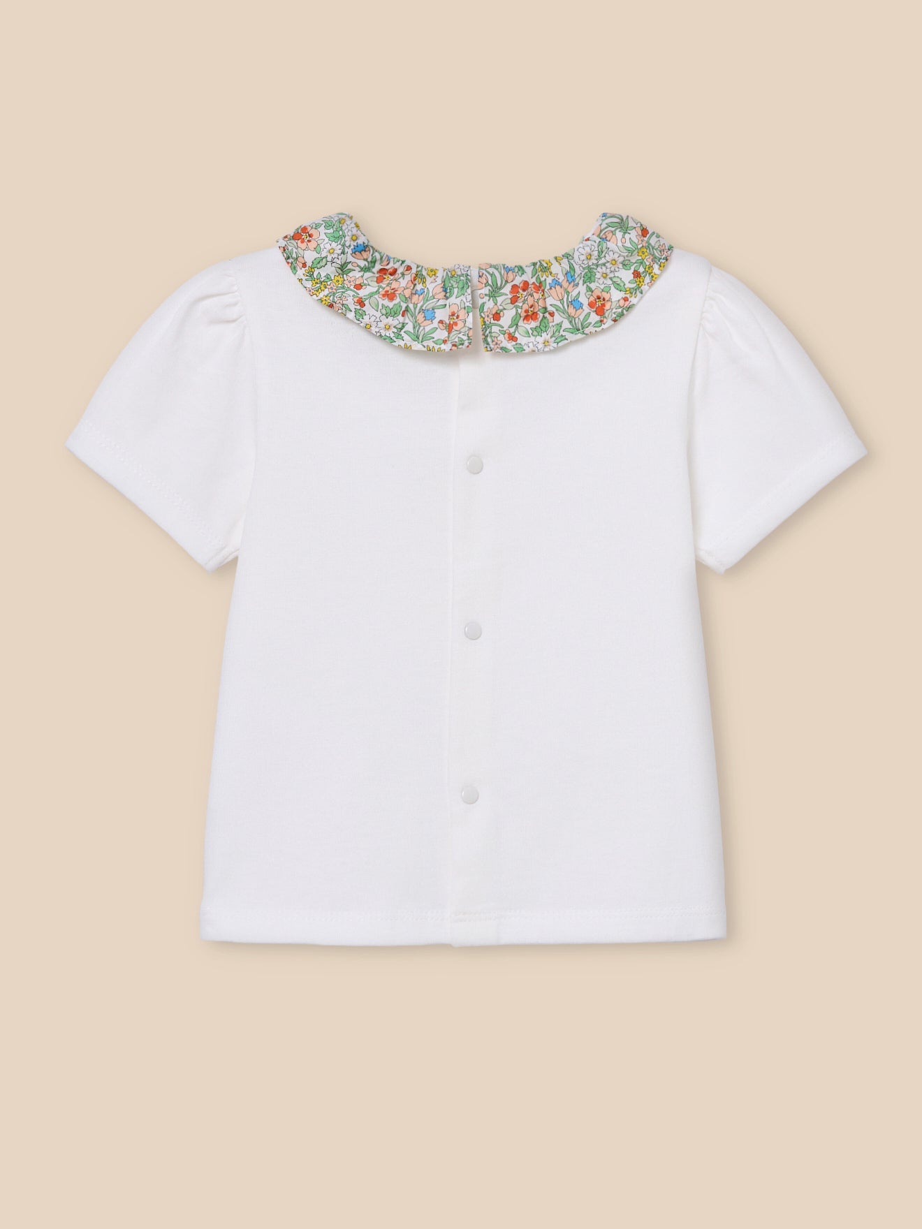 T-shirt col en tissu Liberty Bébé - Coton biologique