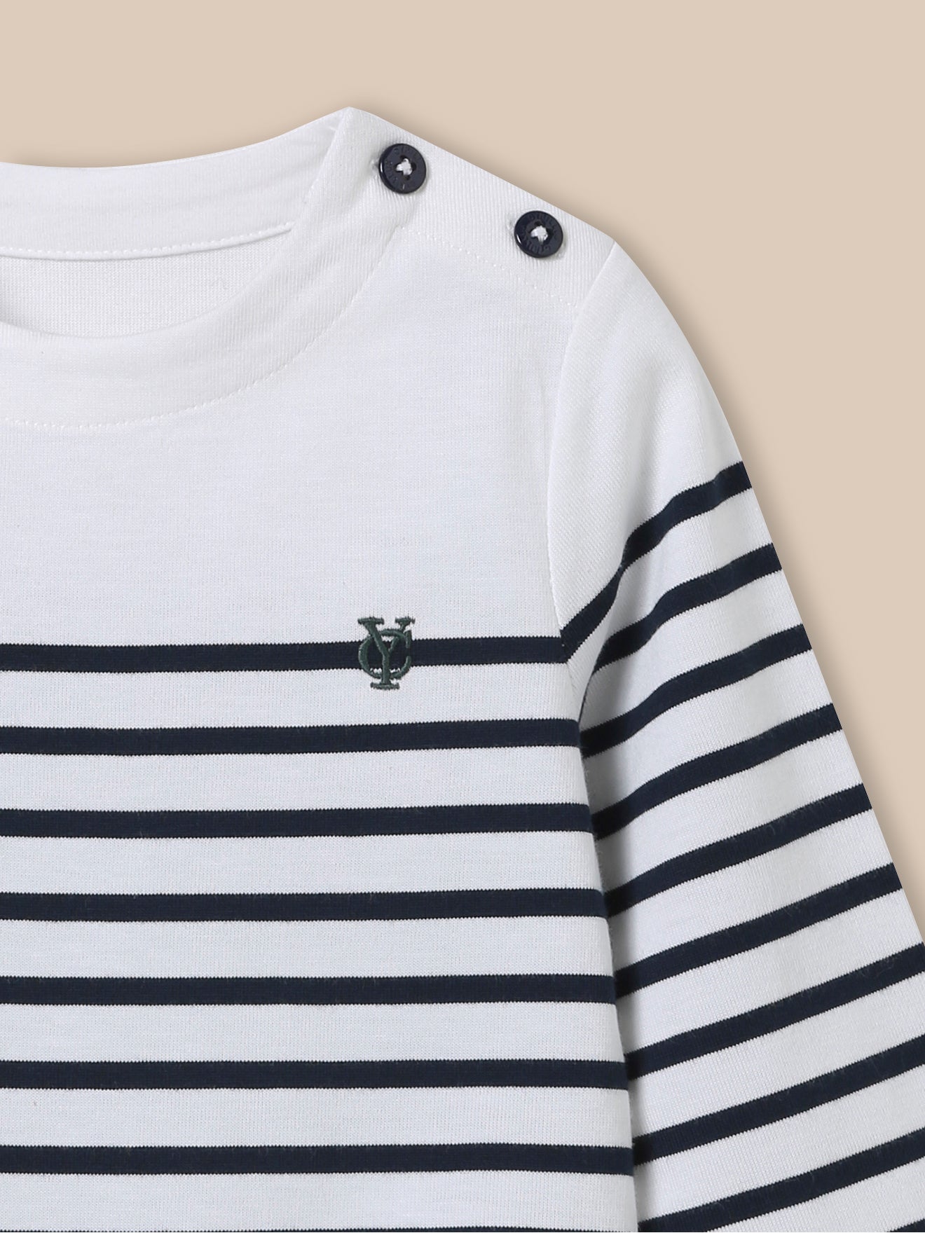 Babyshirt in marinestijl - Biokatoen