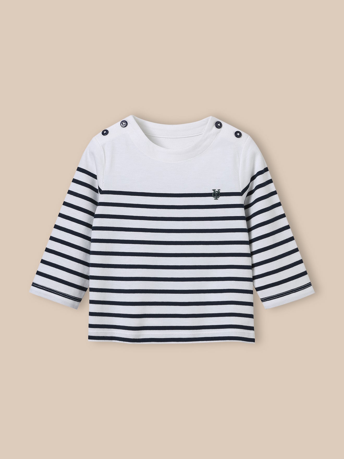 Babyshirt in marinestijl - Biokatoen