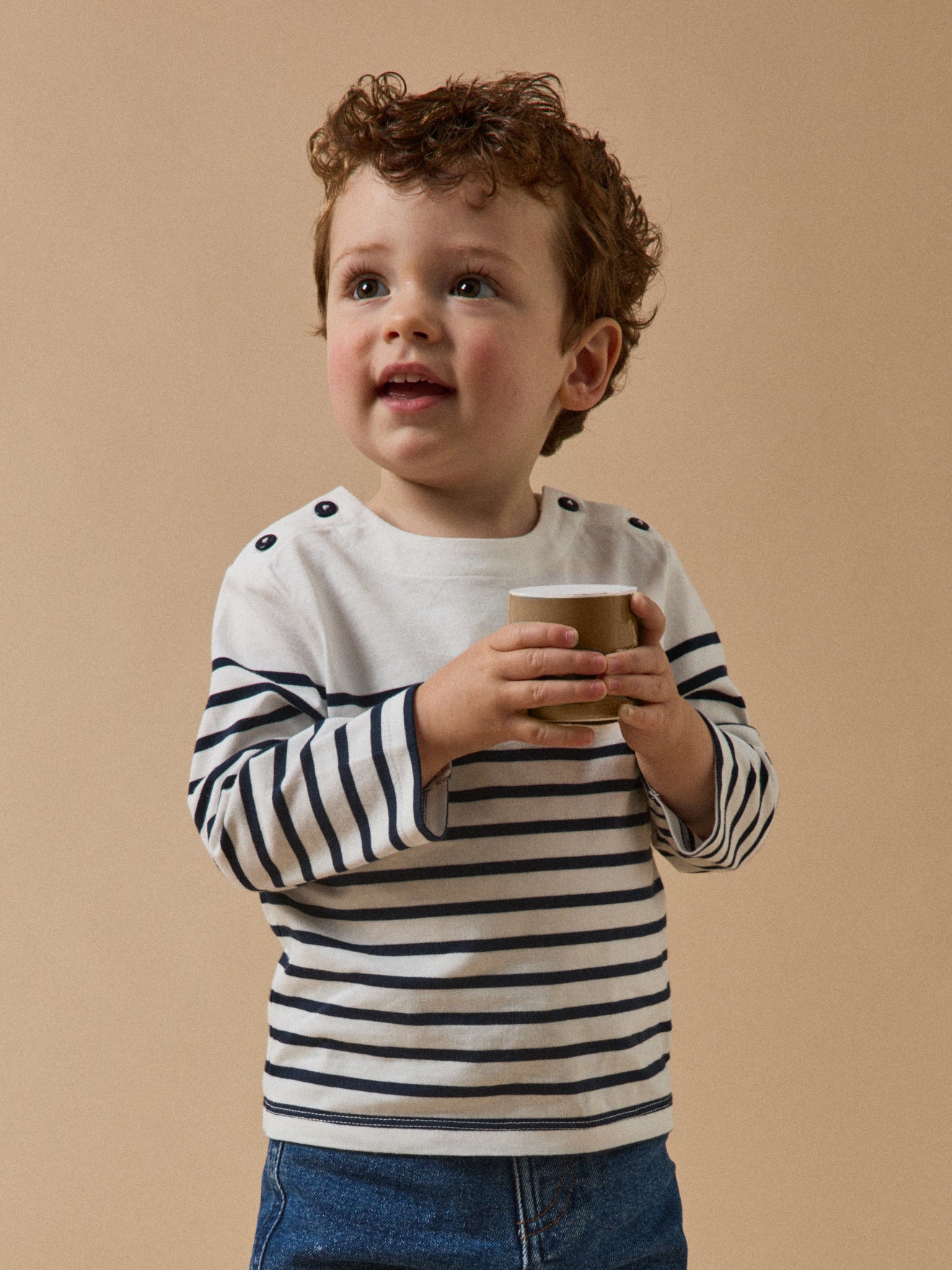Babyshirt in marinestijl - Biokatoen
