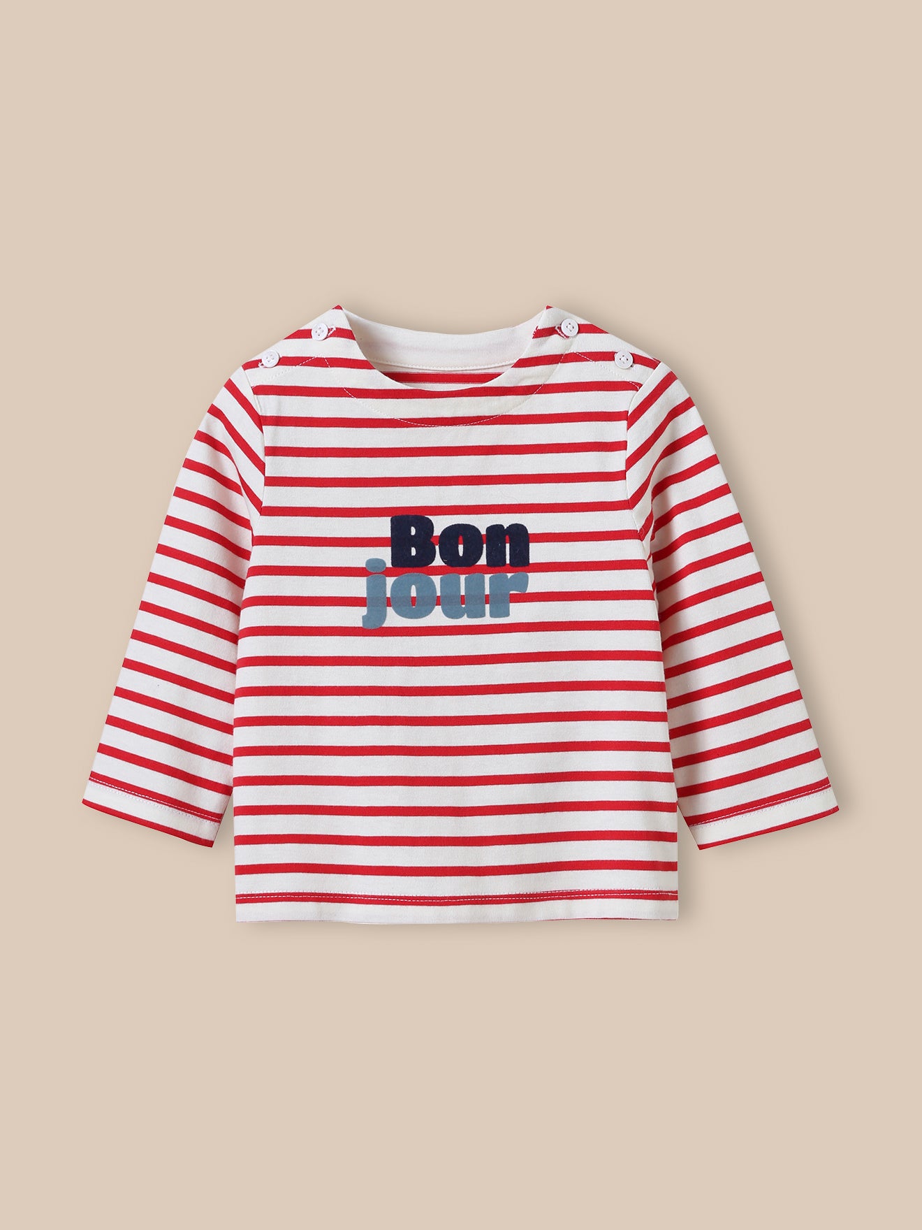 Babyshirt in marinestijl - Biokatoen