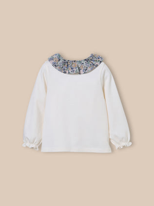 T-shirt col en tissu Liberty Bébé - Coton Biologique
