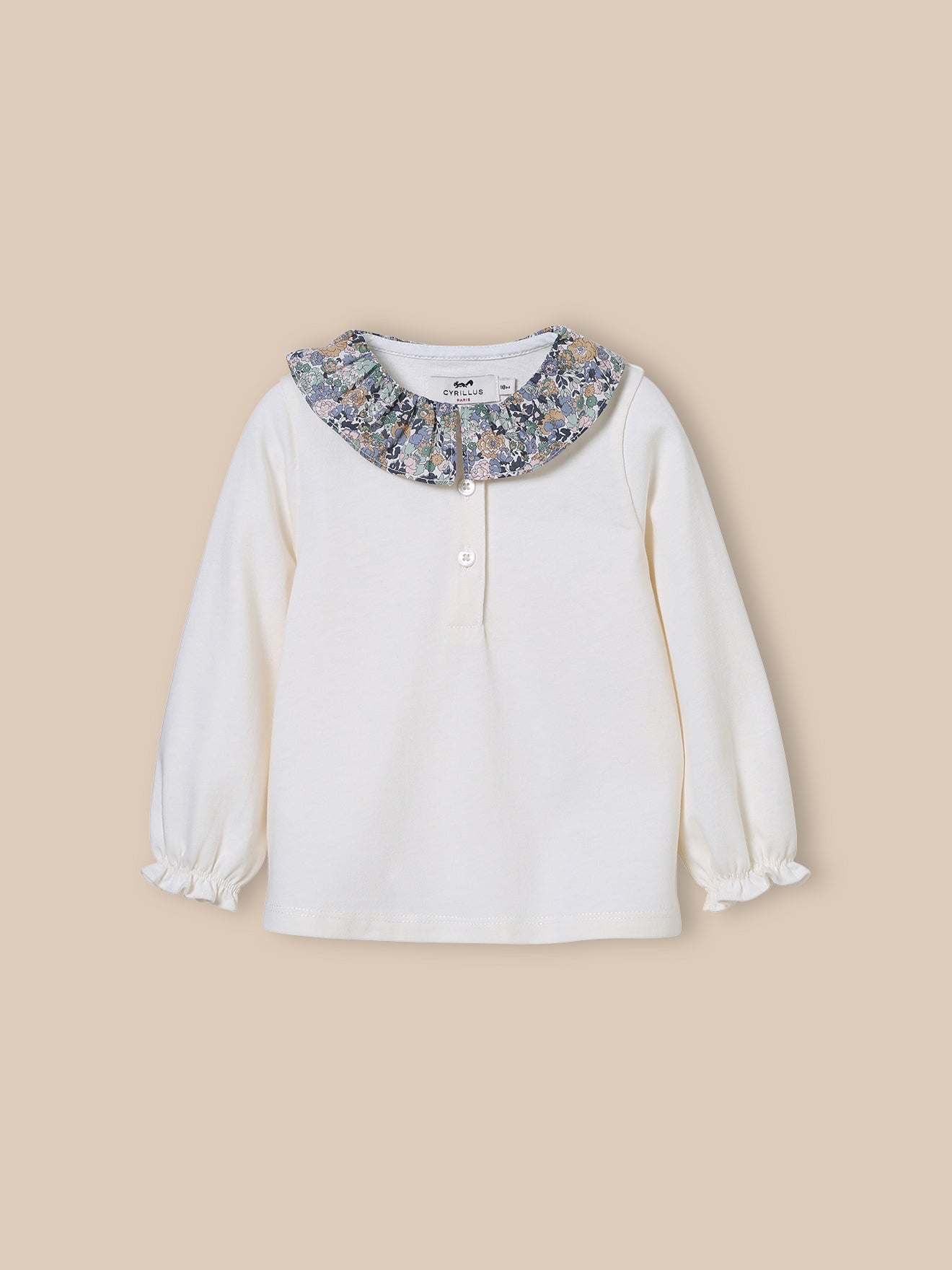 Babyshirt met kraag in Liberty-stof - Biokatoen