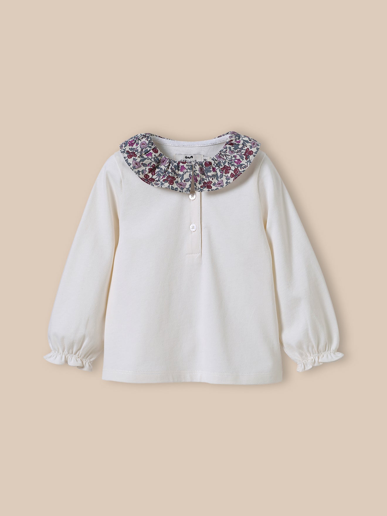 Babyshirt met kraag in Liberty-stof - Biokatoen