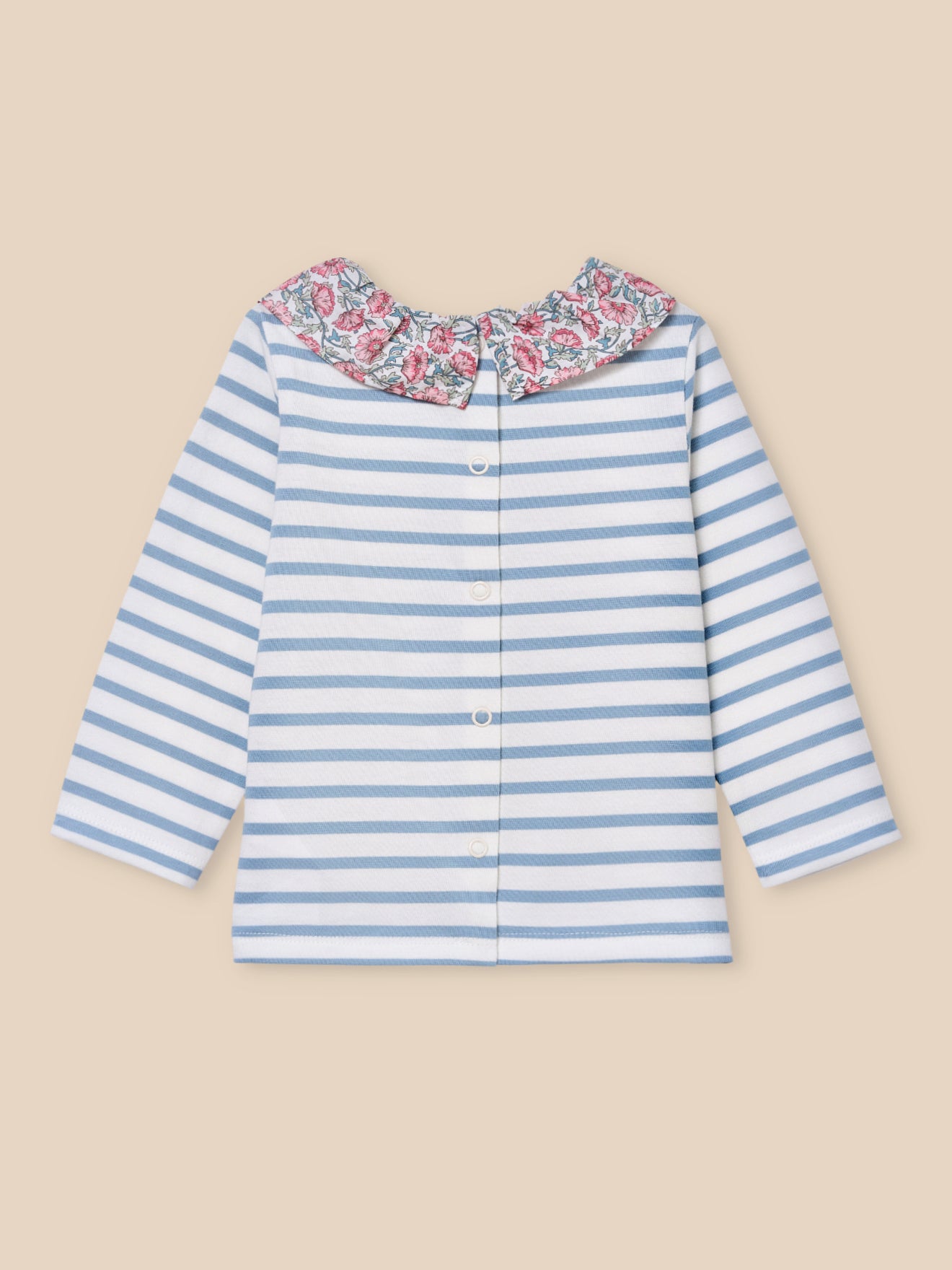 T-shirt col en tissu Liberty Bébé