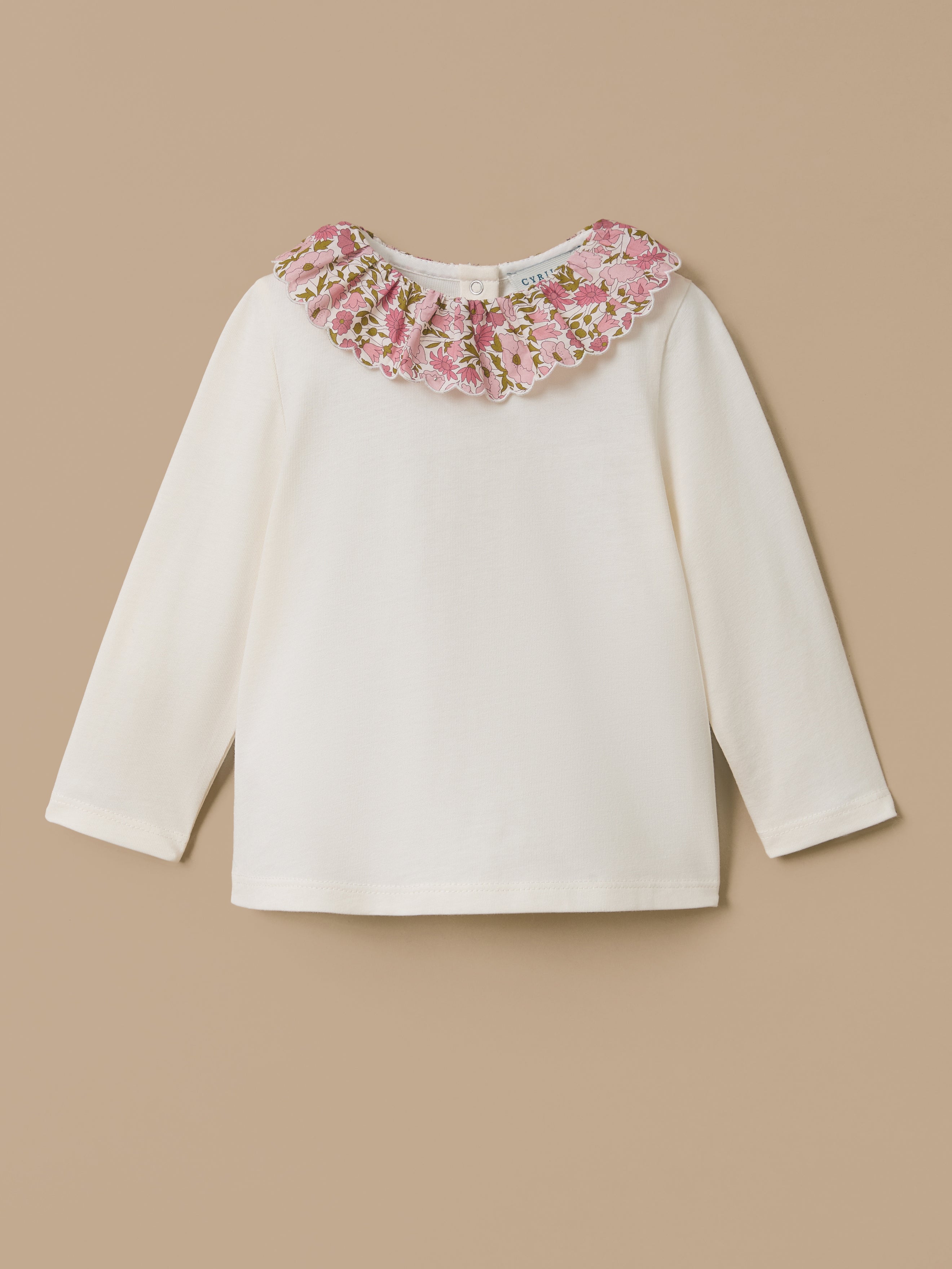 T-shirt met kraag in Liberty Fabric baby