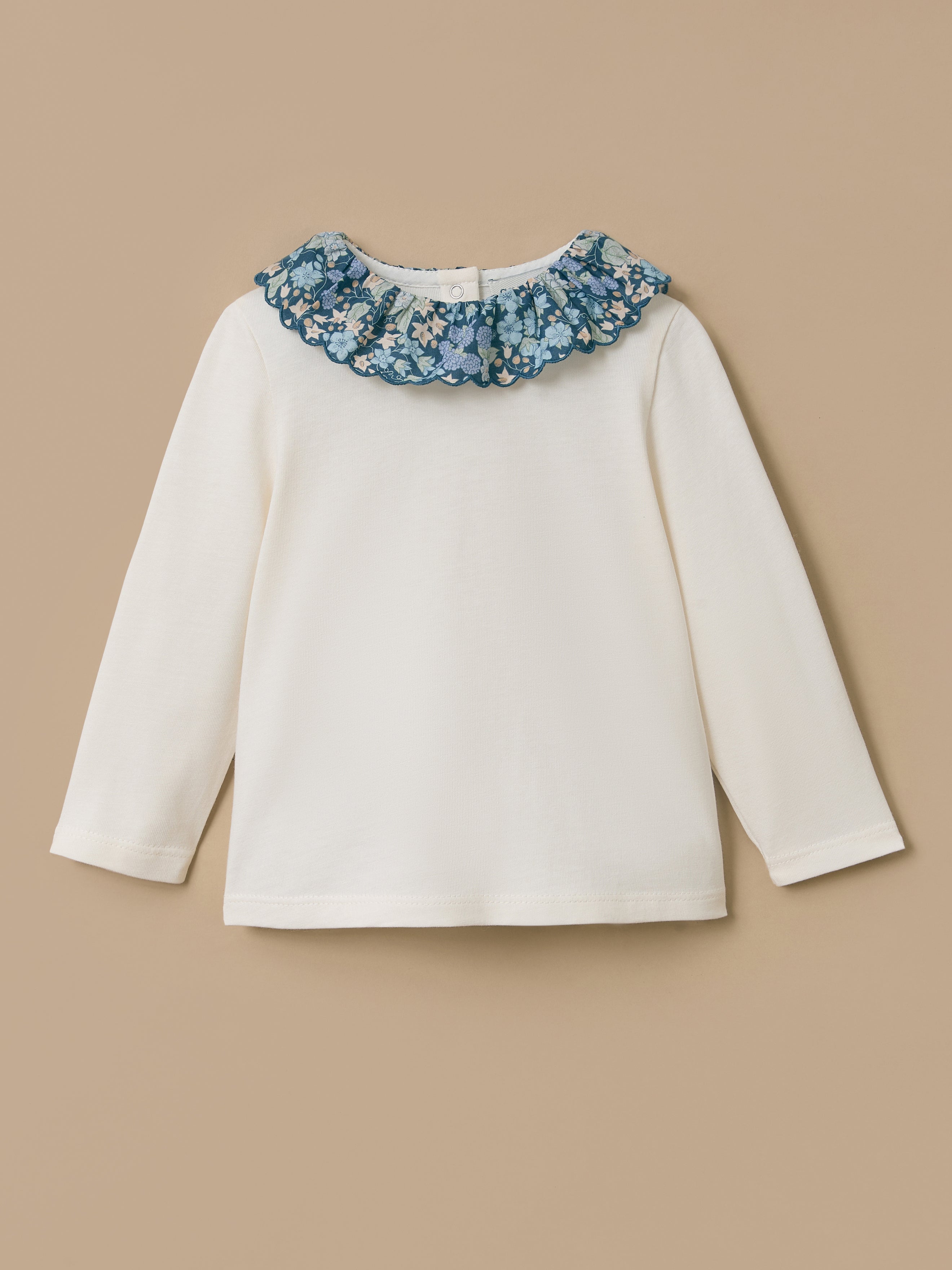 T-shirt met kraag in Liberty Fabric baby