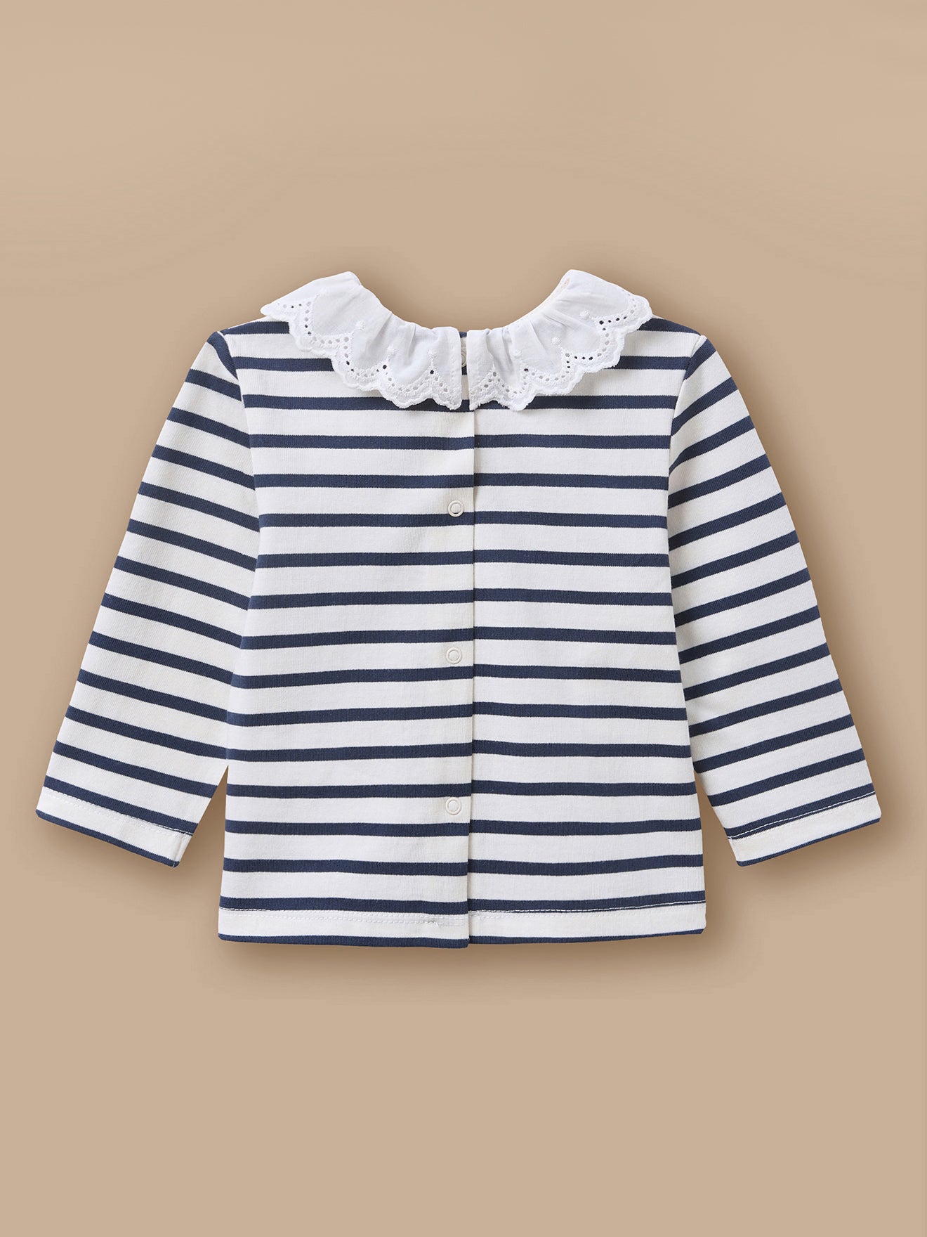 T-shirt marinière broderie anglaise Bébé