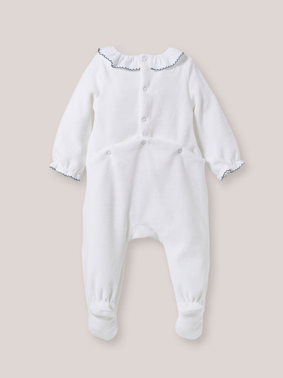 Dors-bien brodé en velours bouclettes Bébé