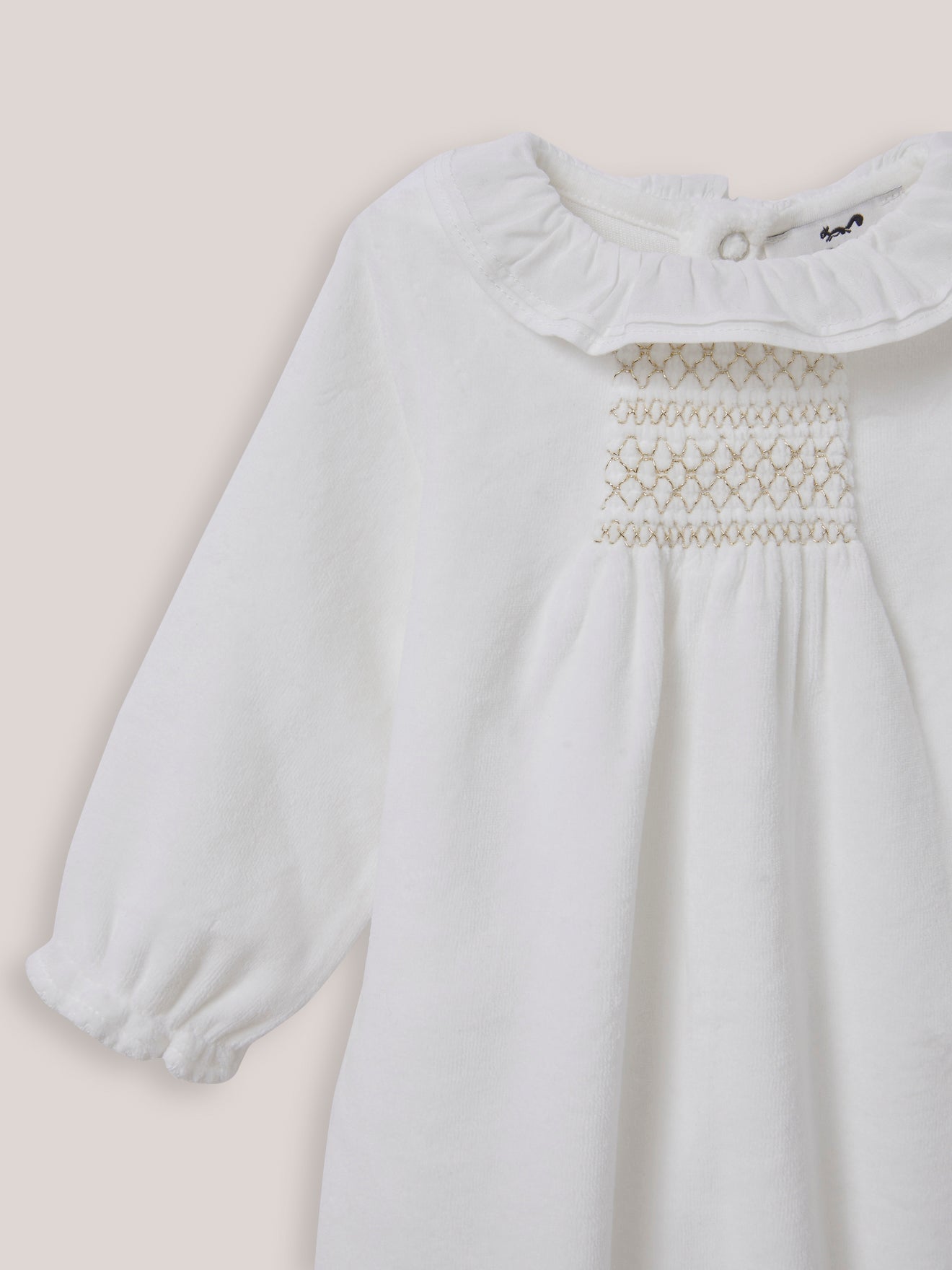 Fluwelen babyslaappakje met kraagje