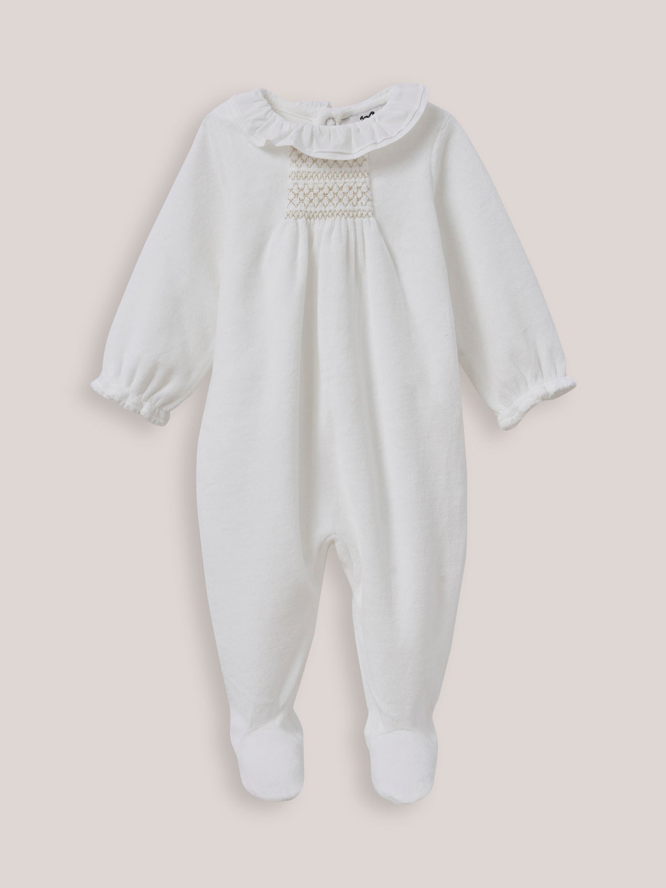 Fluwelen babyslaappakje met kraagje