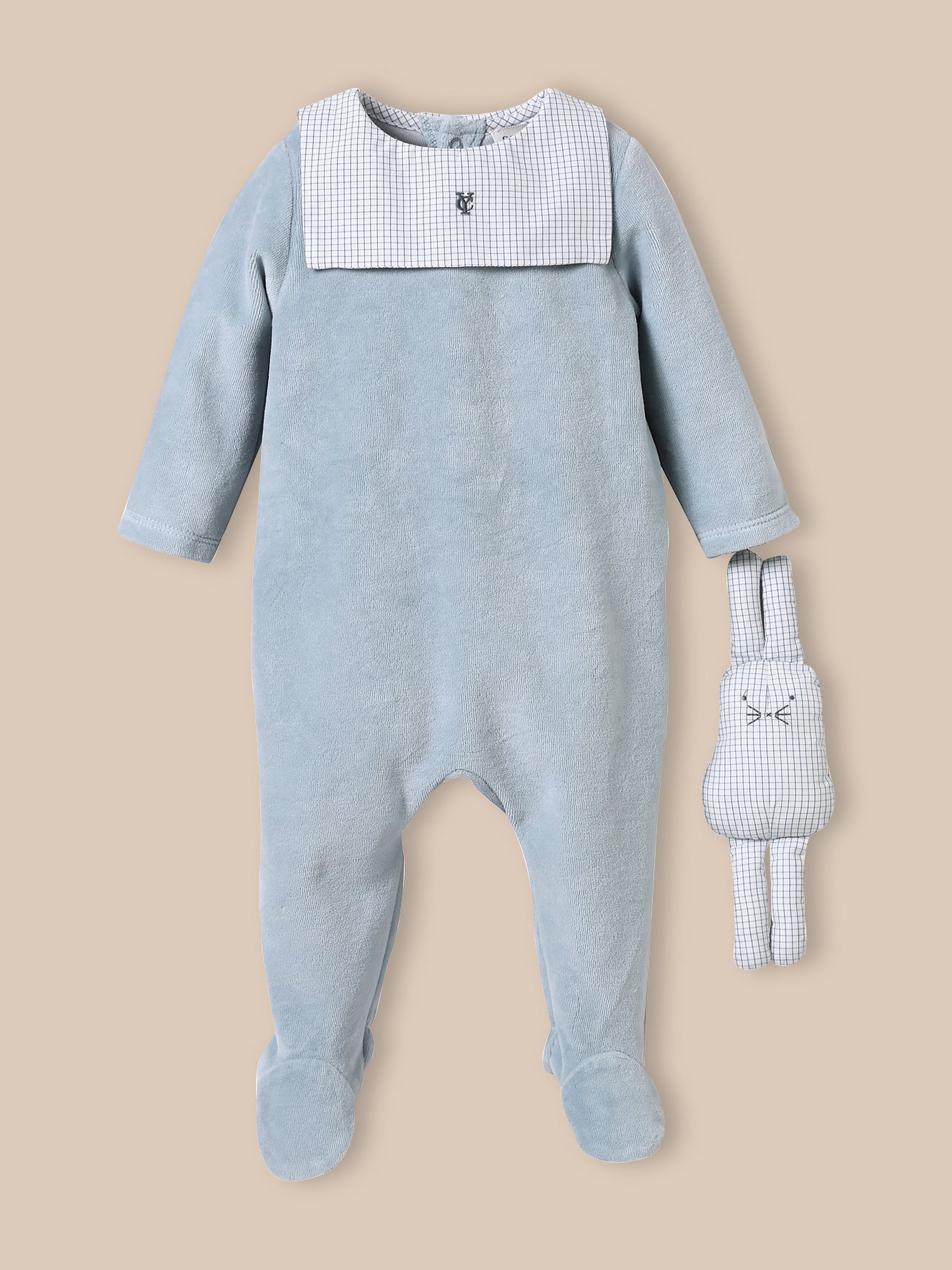 Babyslaappakje in velours met knuffel