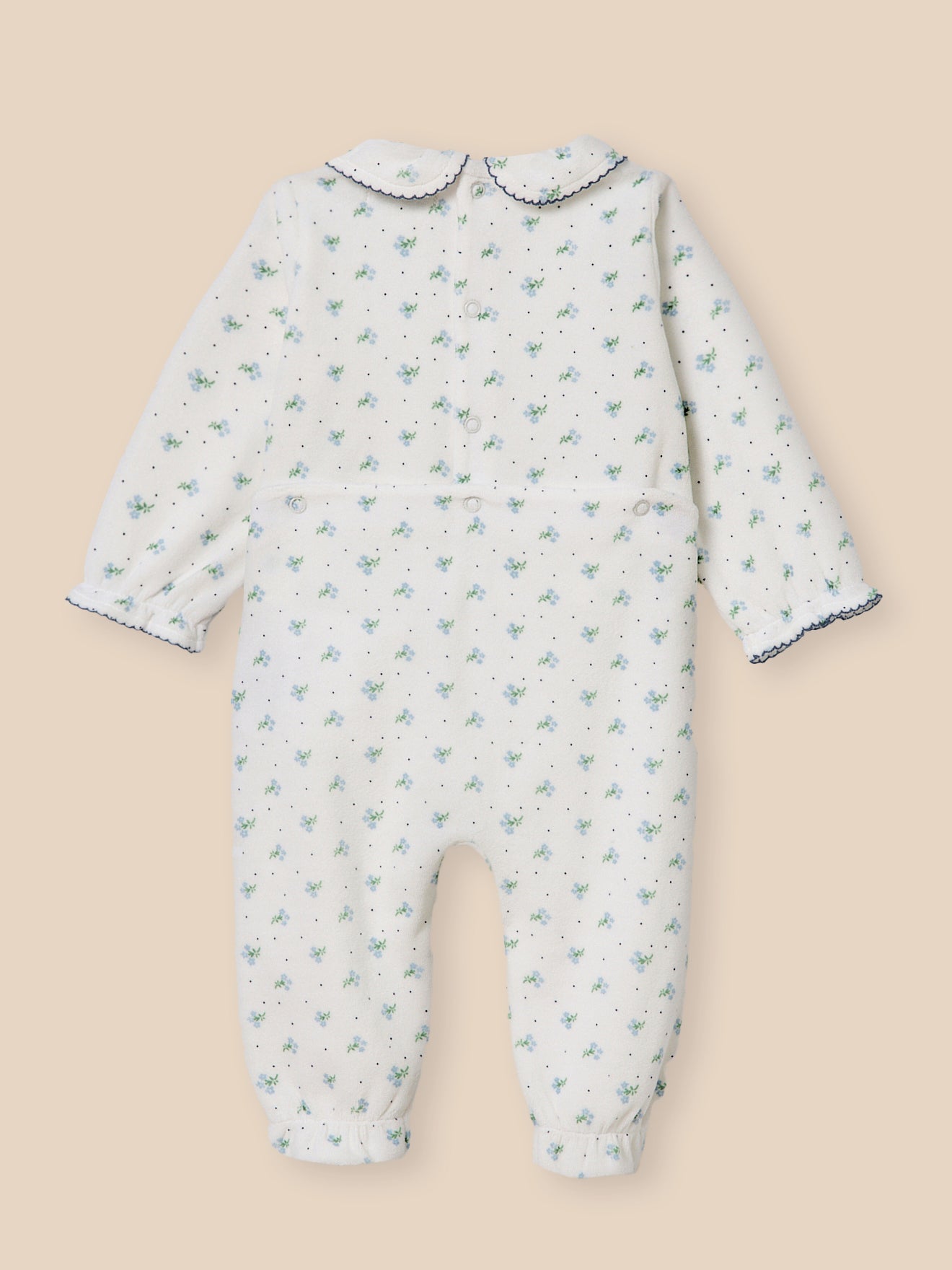 Fluwelen babypyjama met print