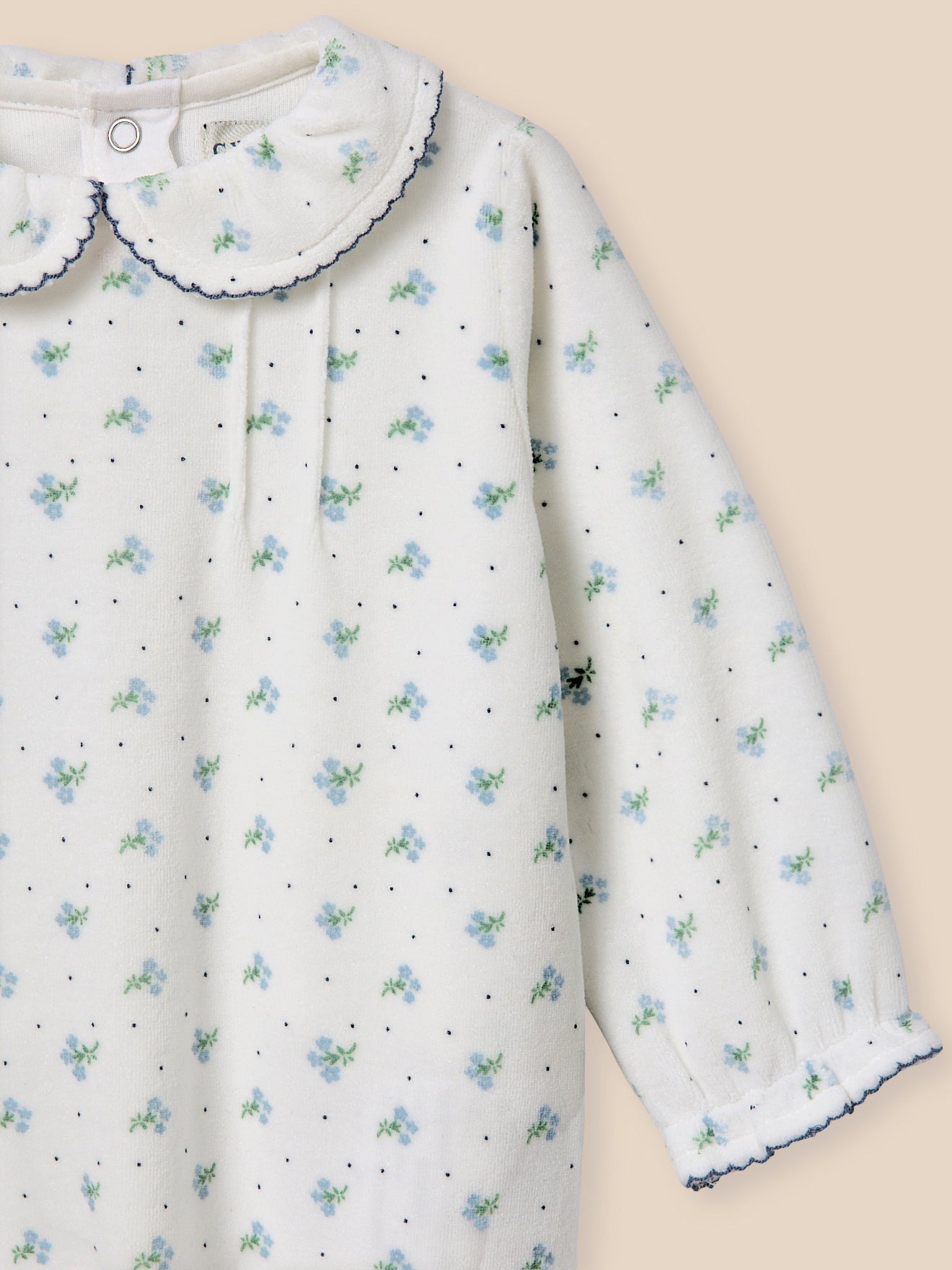 Fluwelen babypyjama met print