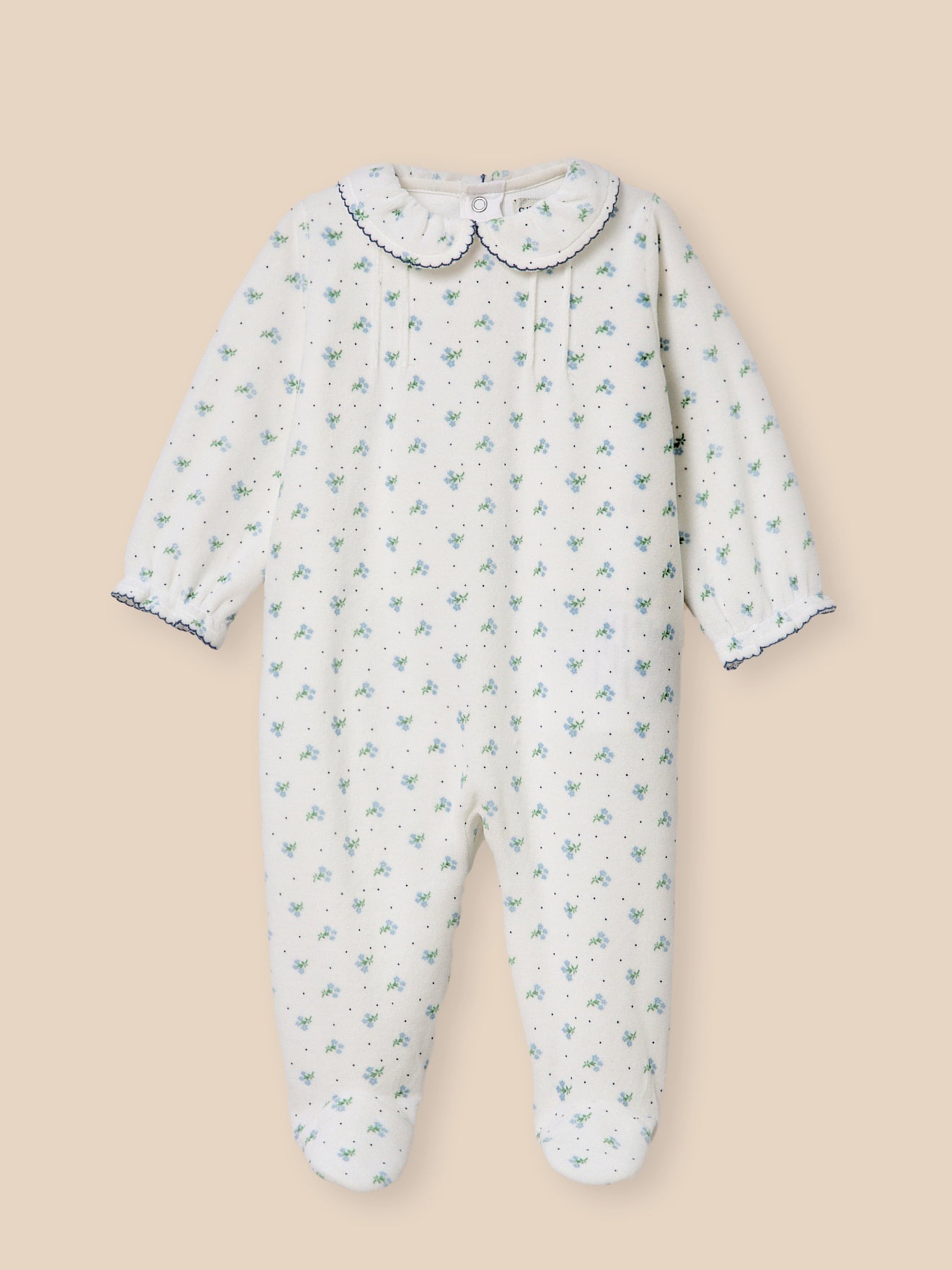 Fluwelen babypyjama met print