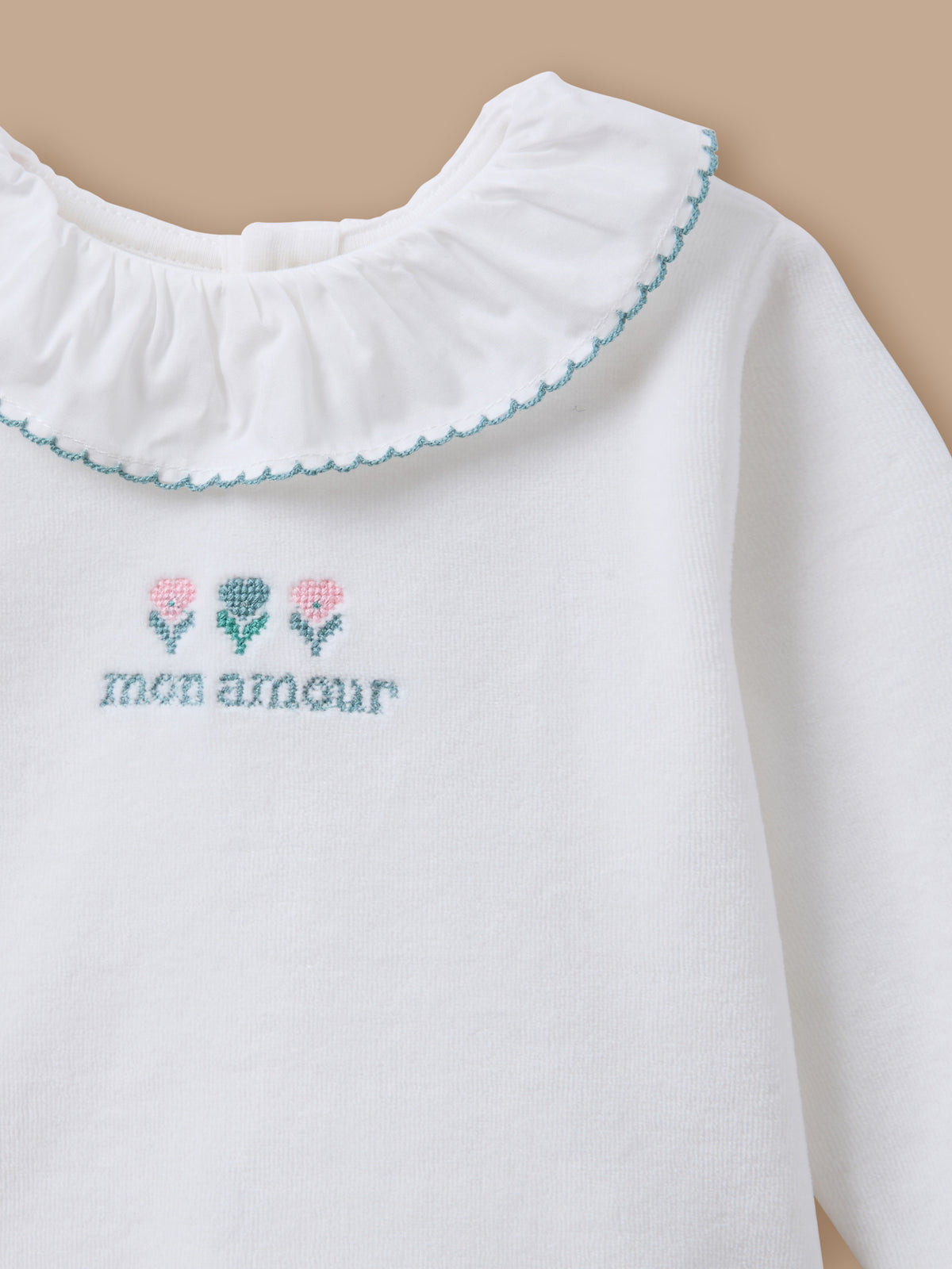 Geborduurde velours dors-bien voor baby