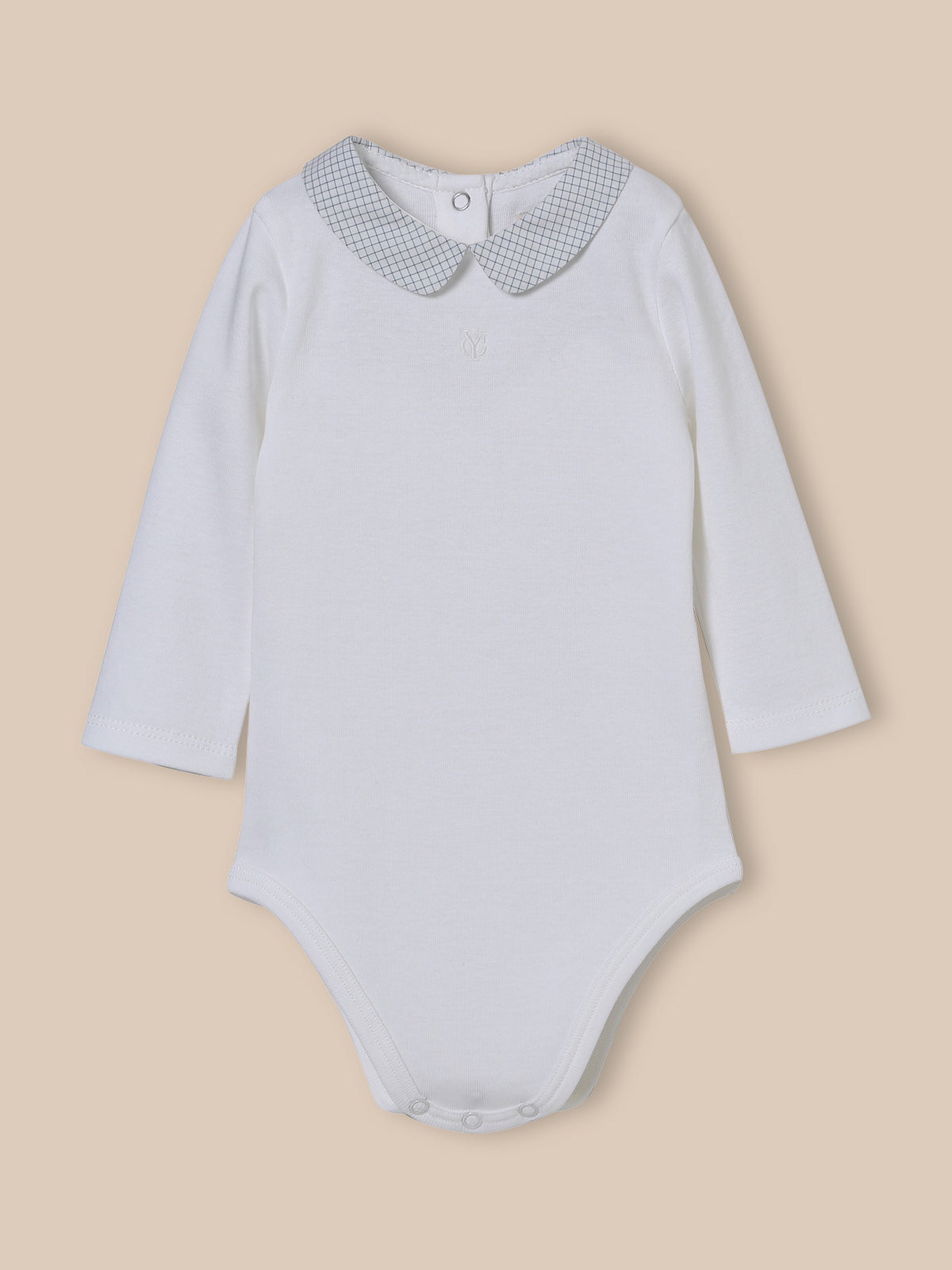Babybody met geruite kraag - Biologisch katoen