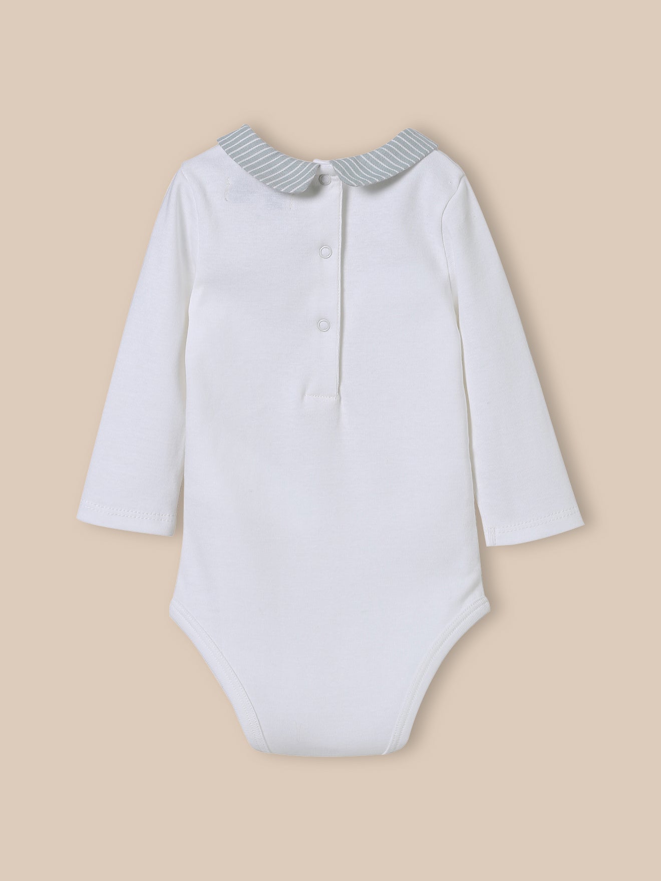 Babybody met geruite kraag - Biokatoen