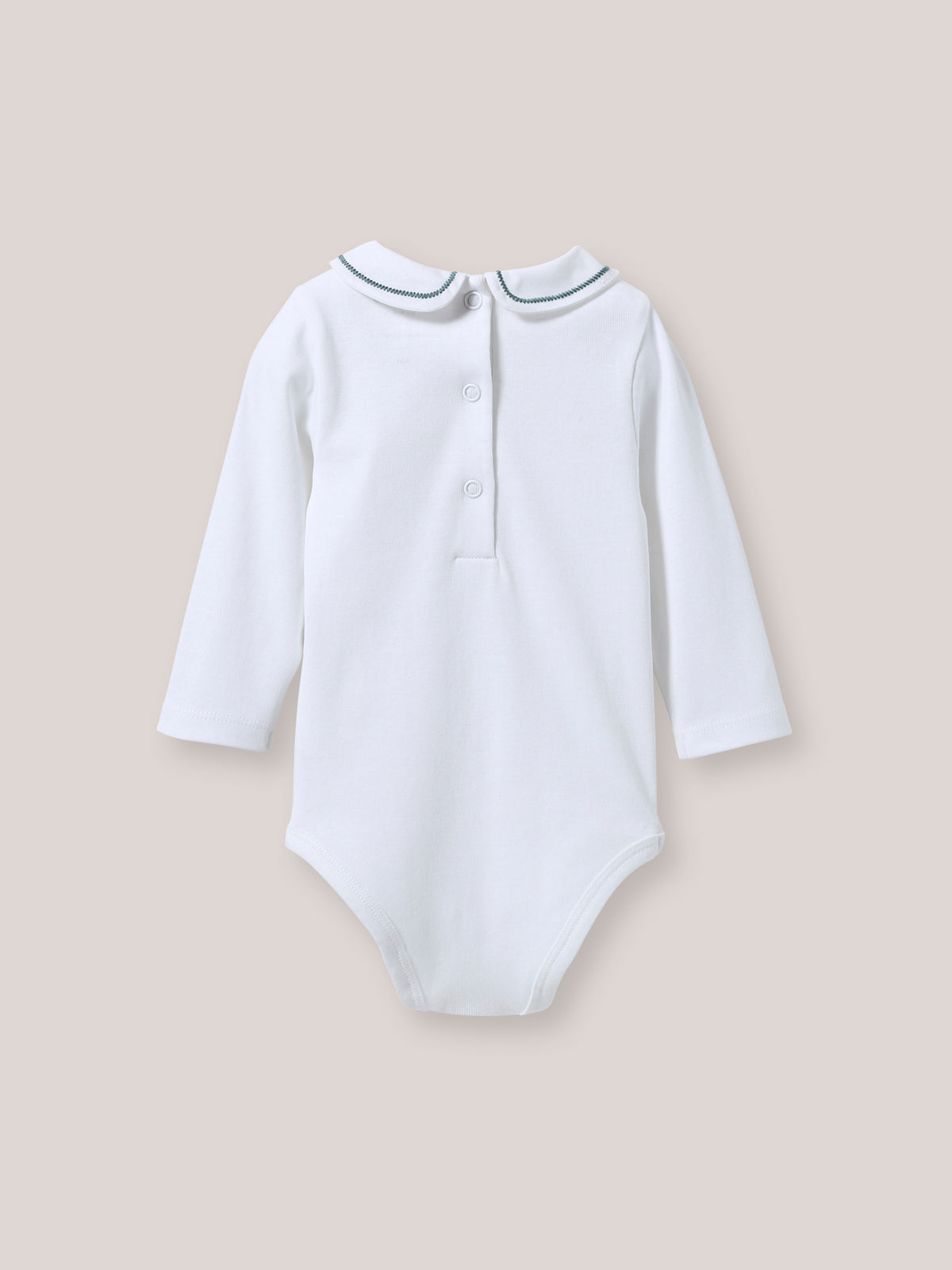 Babybody met geborduurde kraag - Biokatoen