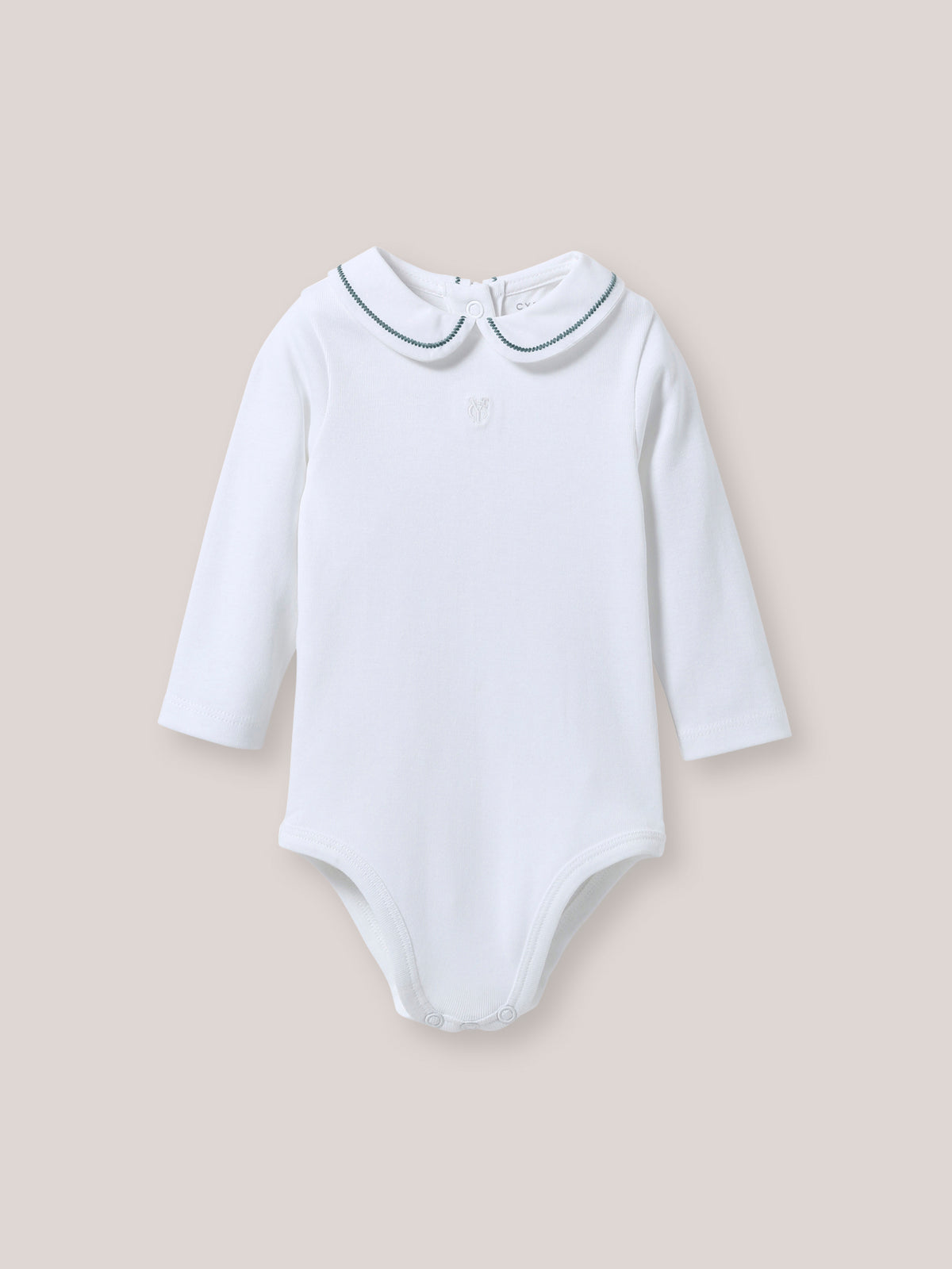 Babybody met geborduurde kraag - Biokatoen