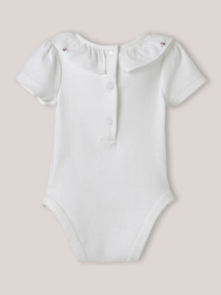 Body collerette brodée - Coton biologique