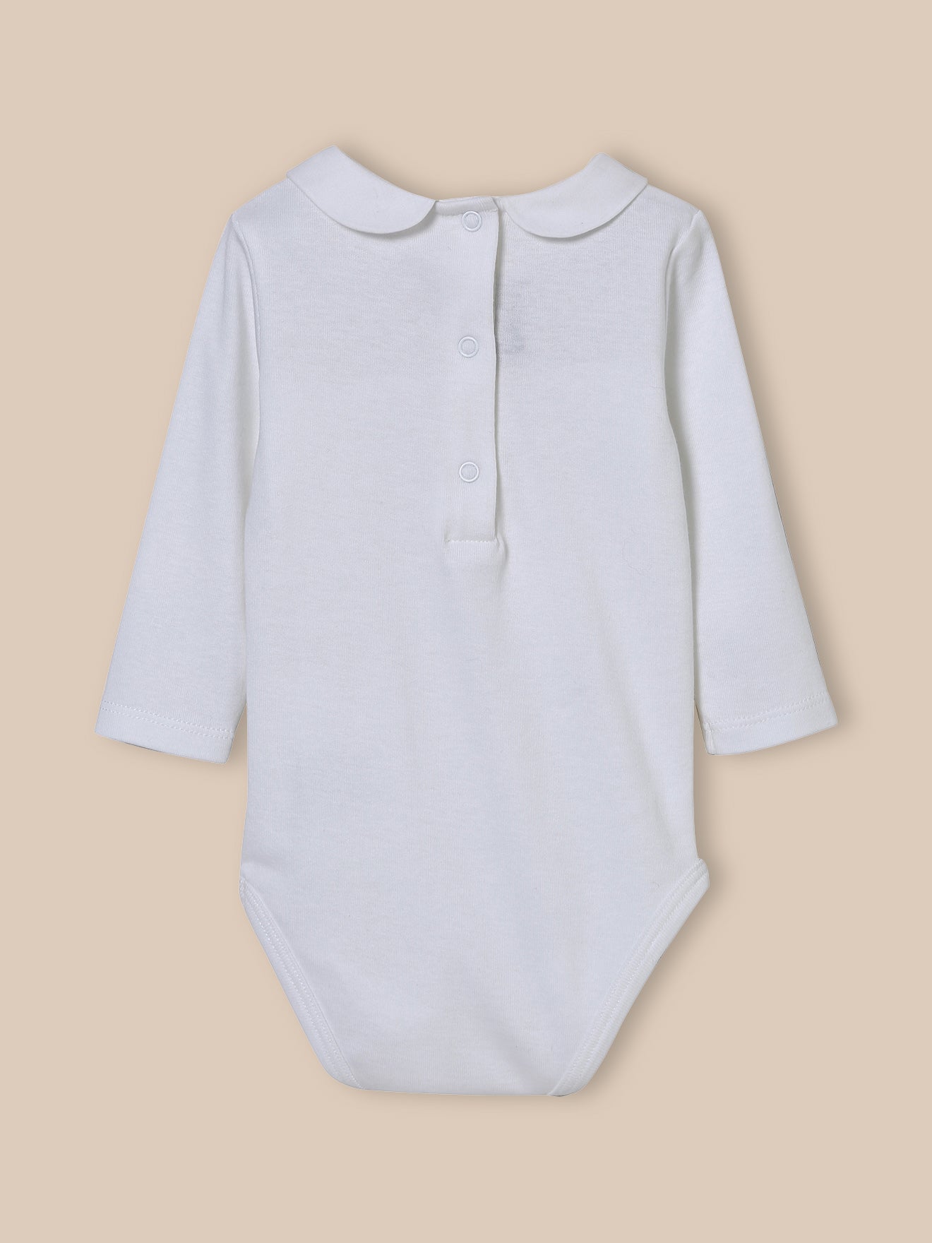 Babybody met geborduurd kraagje - Biokatoen