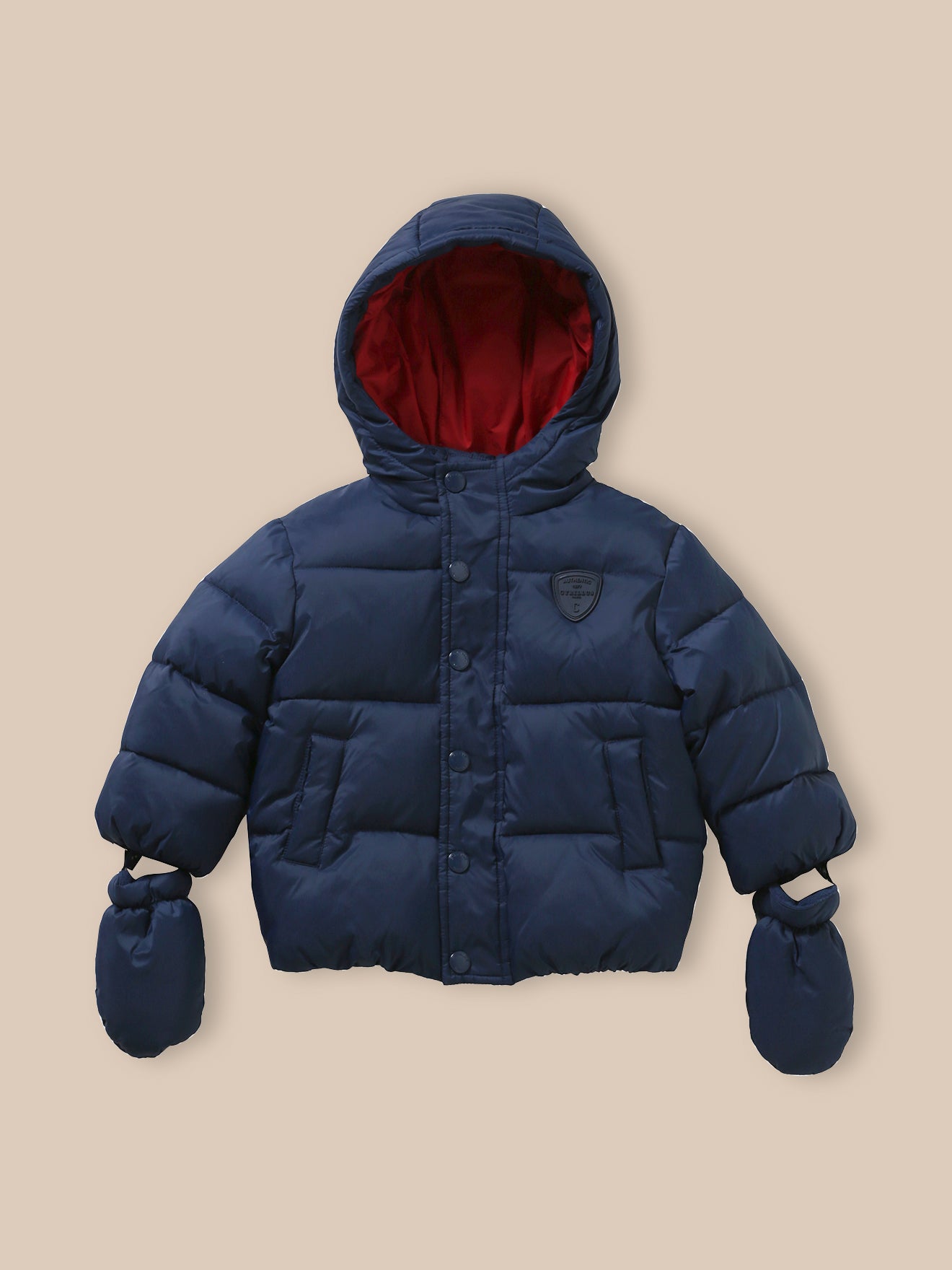 Warm gewatteerd babyjasje met sherpavoering