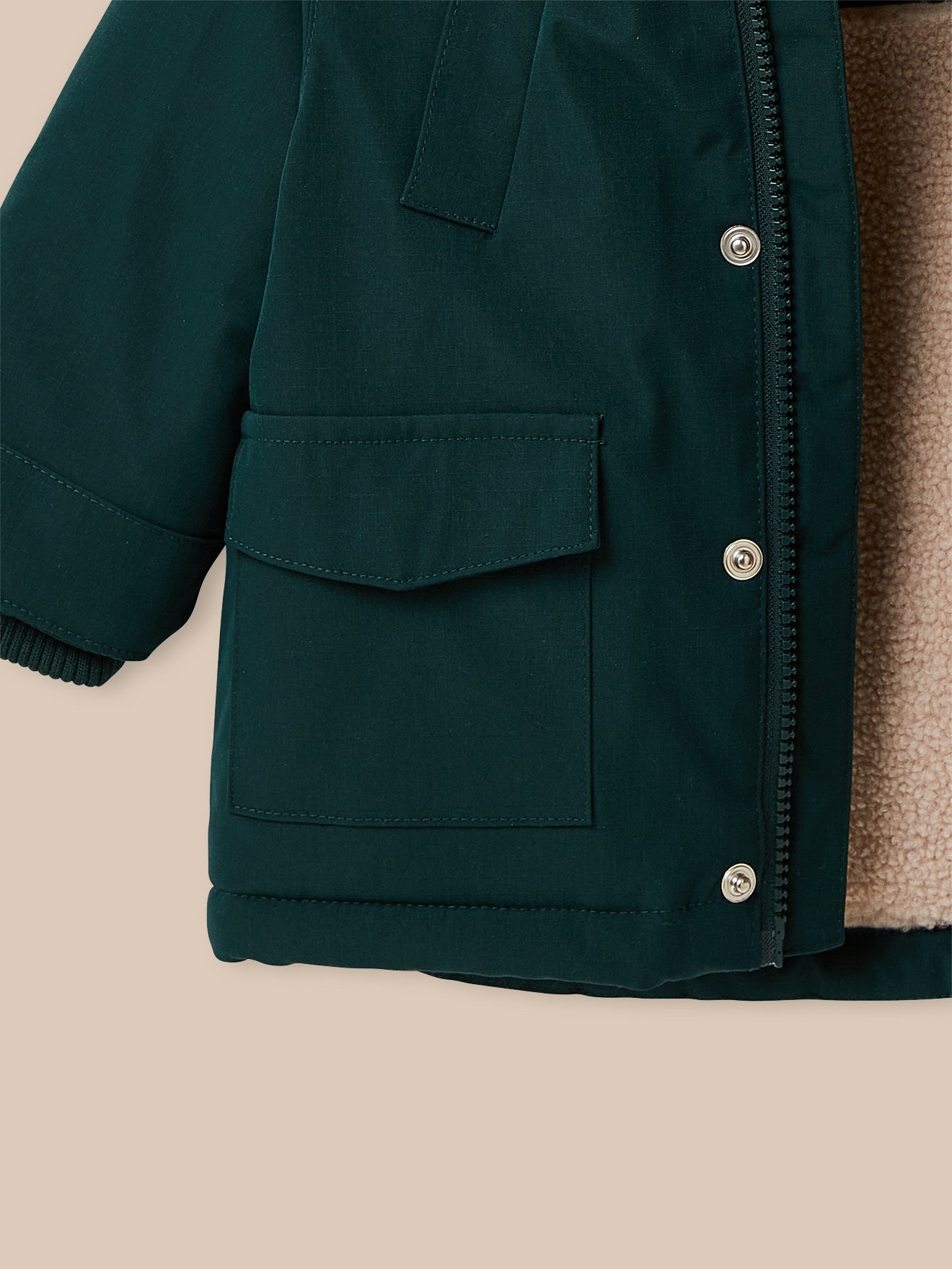 Babyparka met sherpavoering