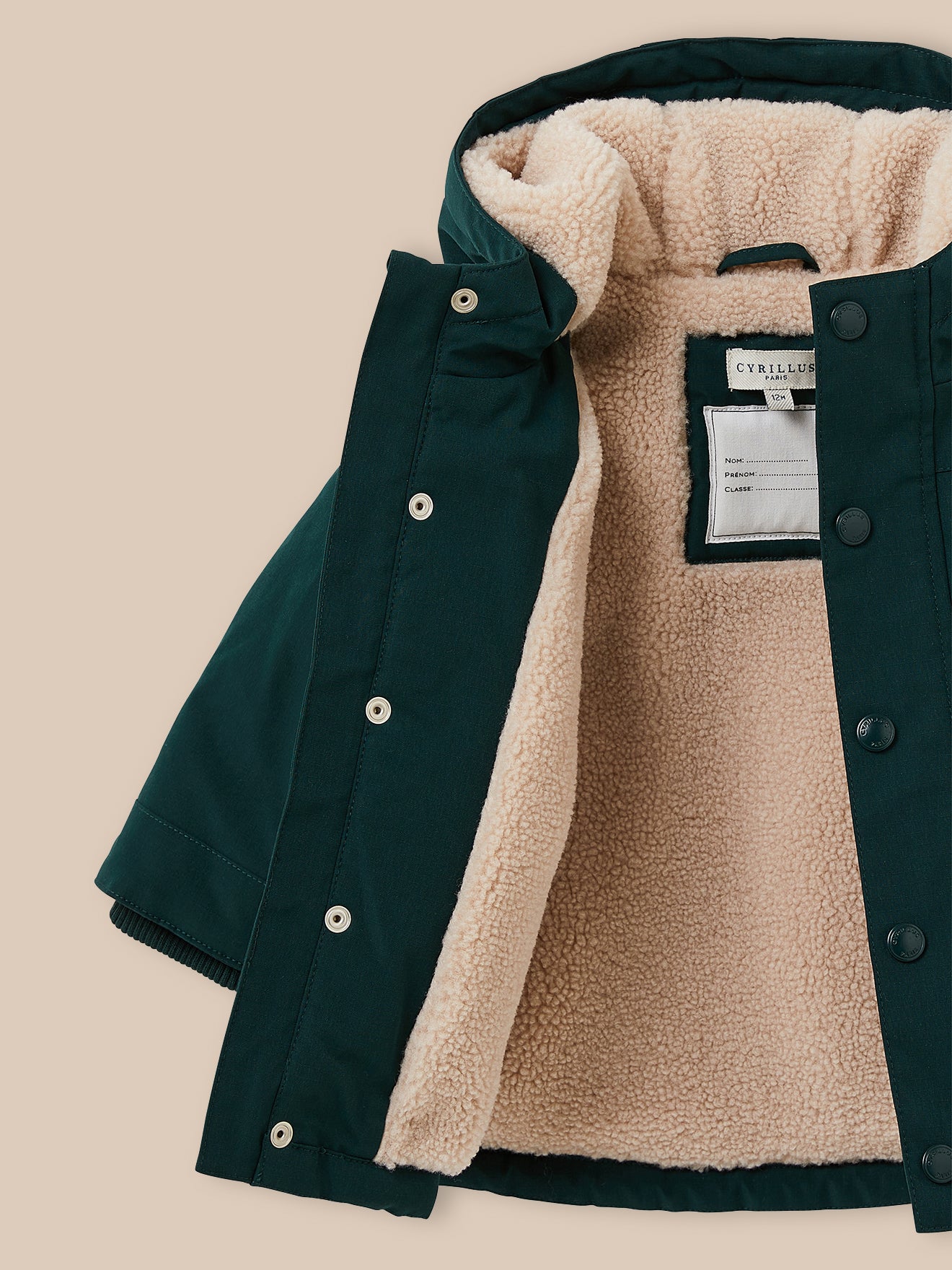 Babyparka met sherpavoering