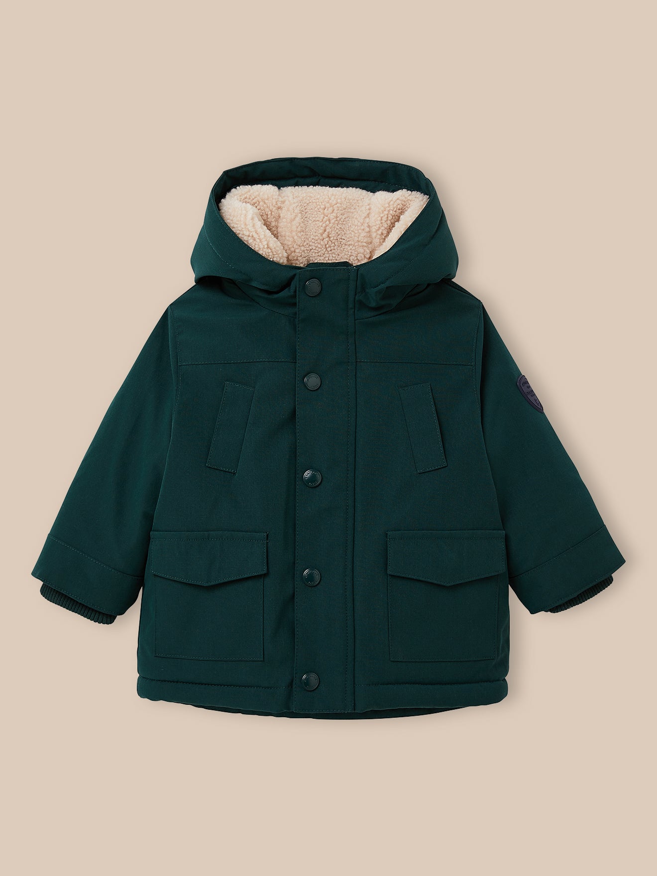 Babyparka met sherpavoering