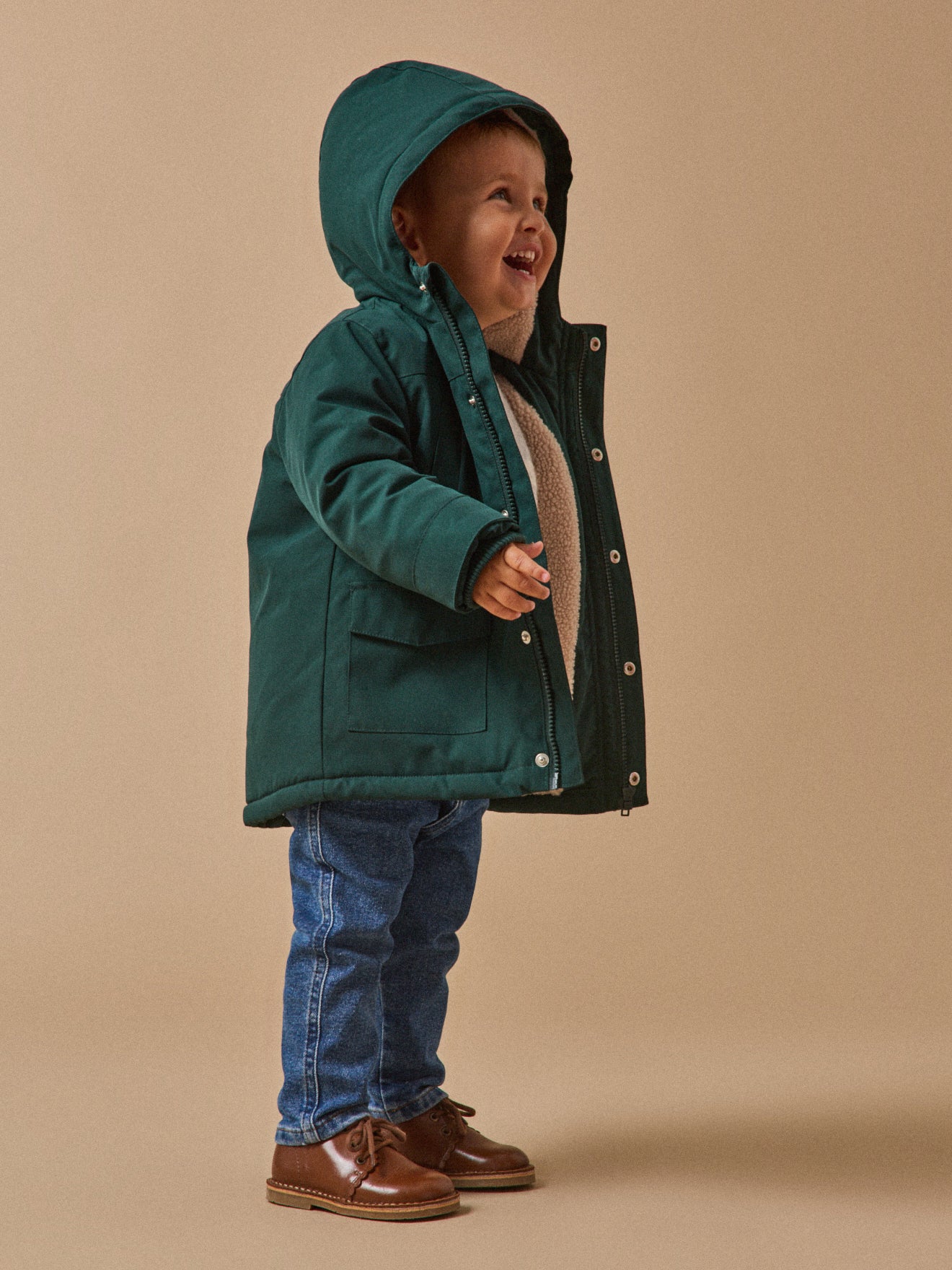Babyparka met sherpavoering