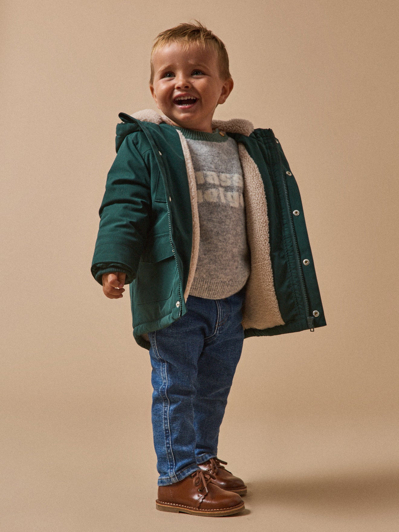 Babyparka met sherpavoering