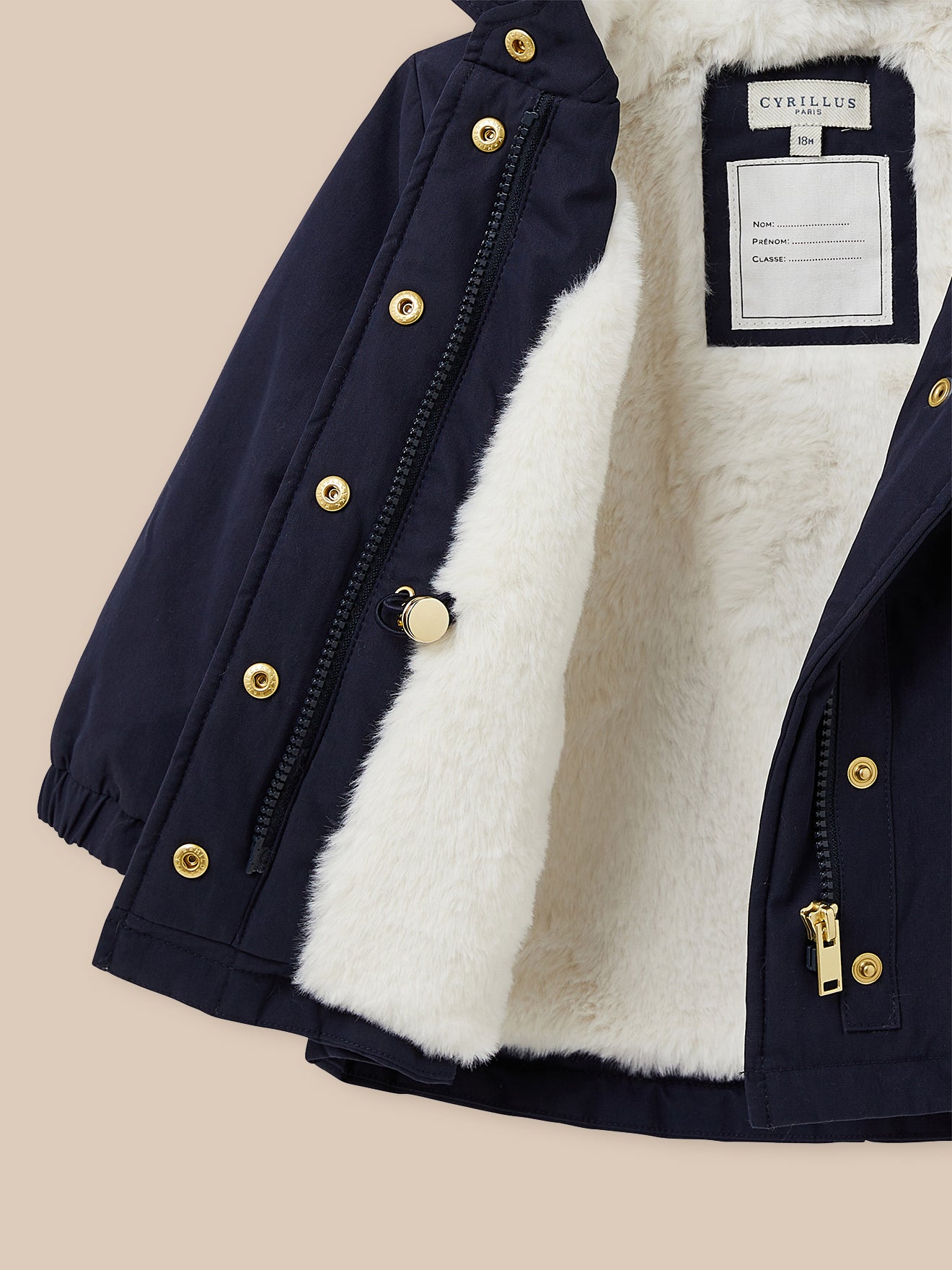 Babyparka gevoerd met nepbont