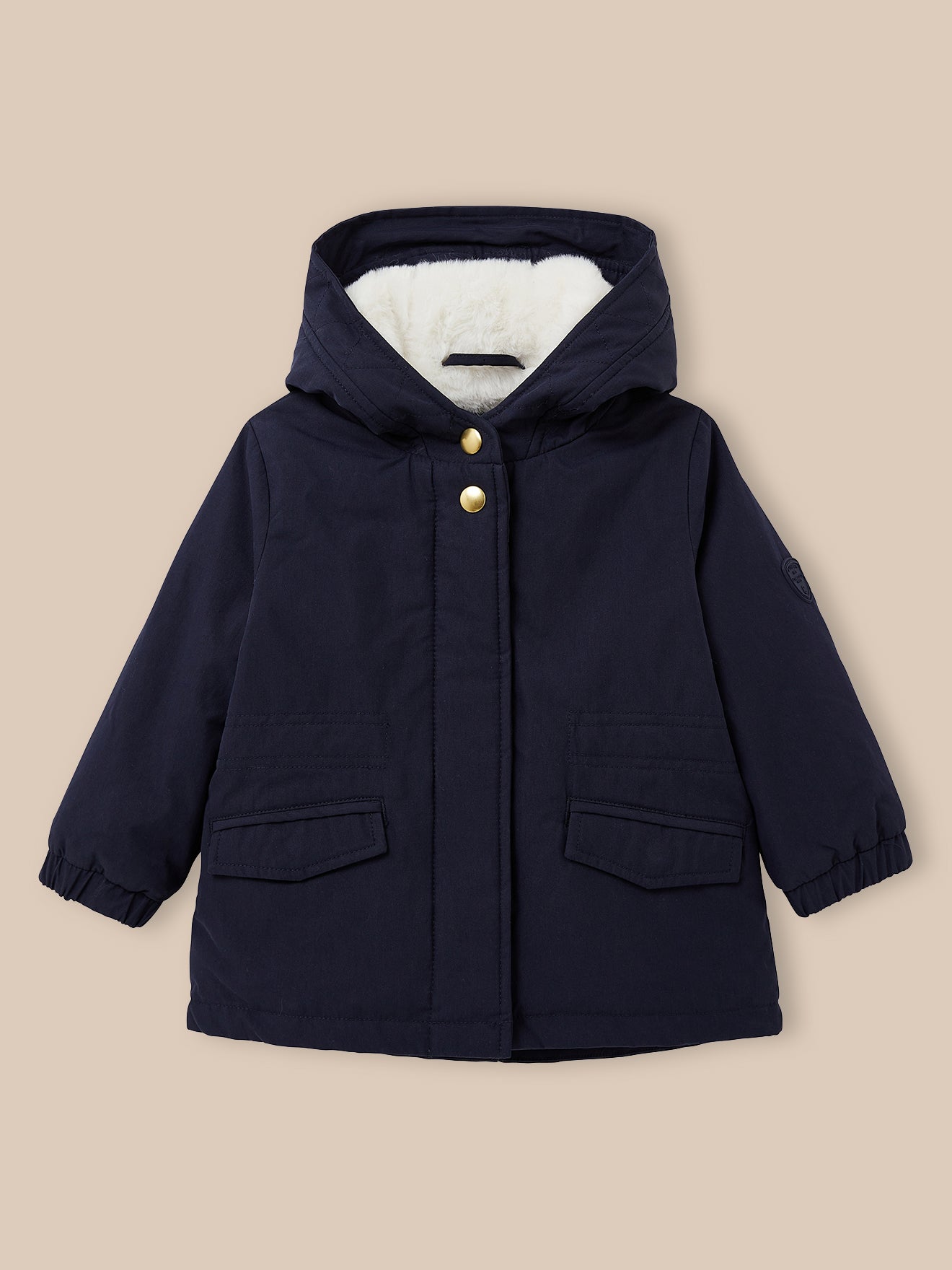 Babyparka gevoerd met nepbont