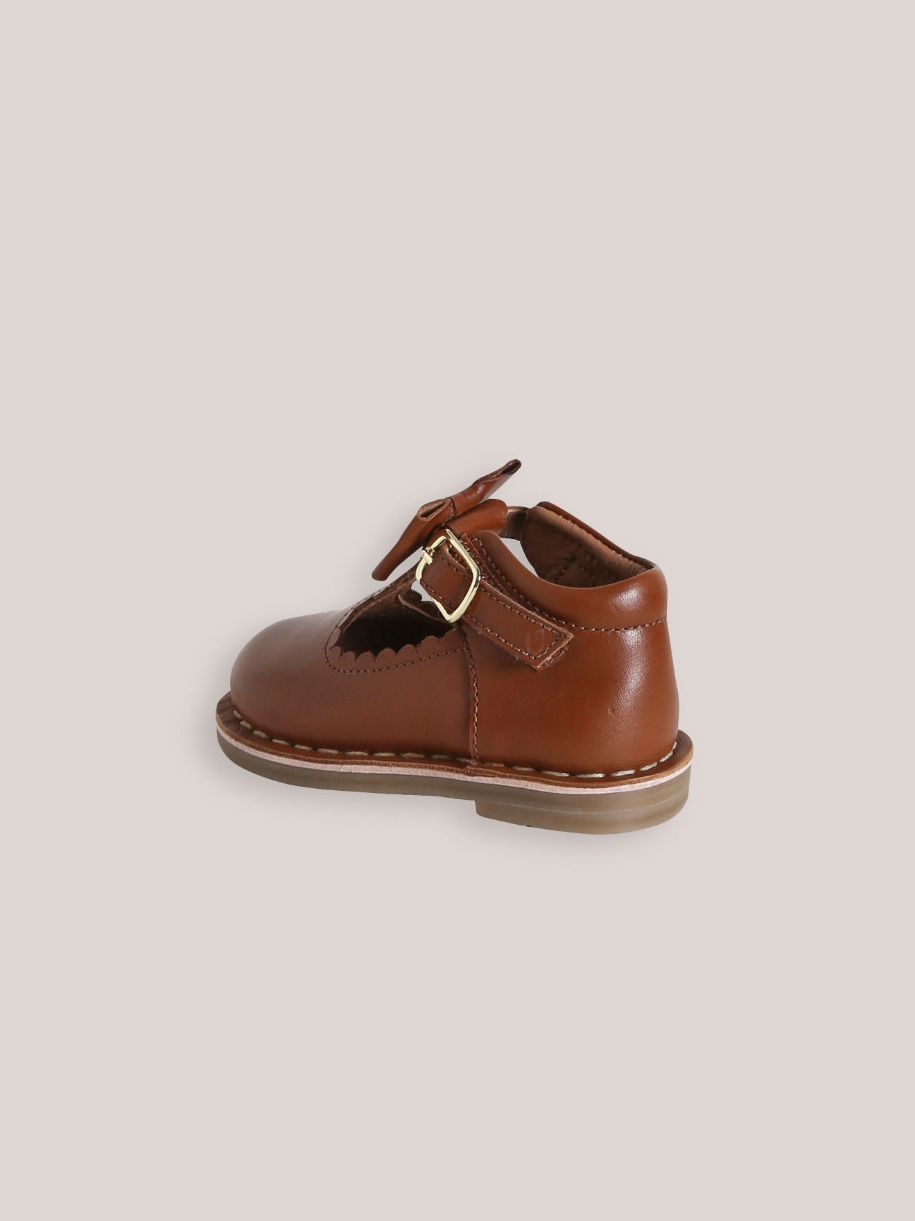 Salomés avec noeud Bébé en cuir